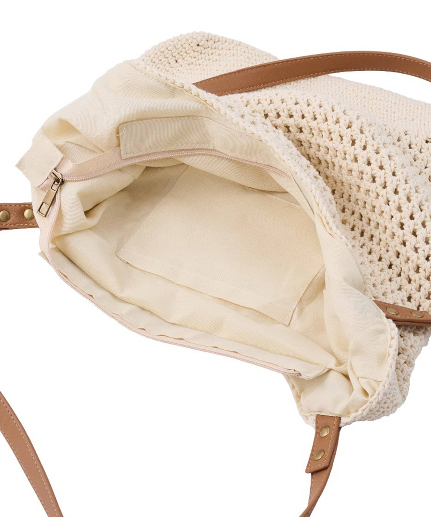 salut!(サリュ) 《ファスナー付き》クロッシェ編みトートバッグ