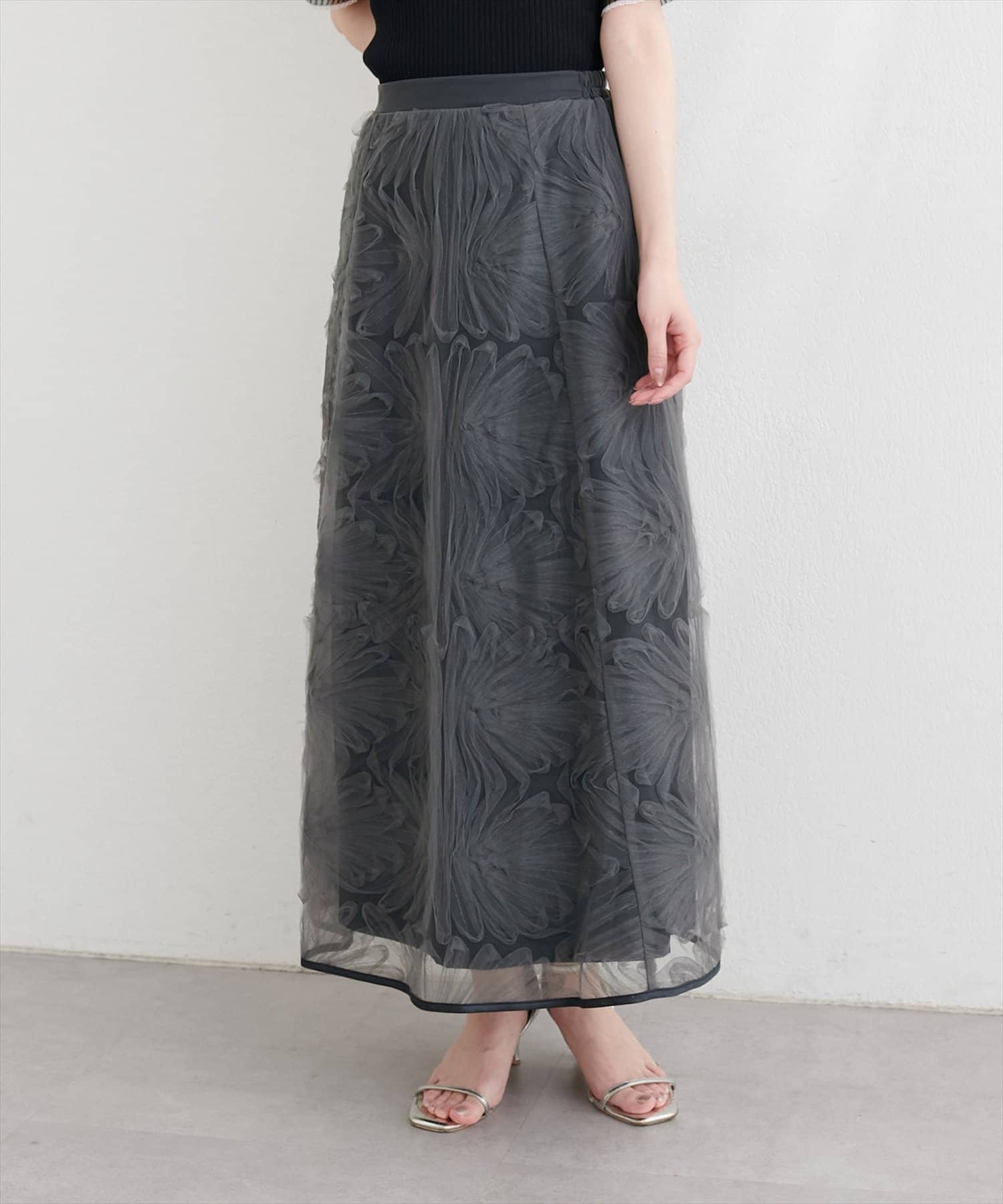 natural couture(ナチュラルクチュール) フラワーチュールスカート