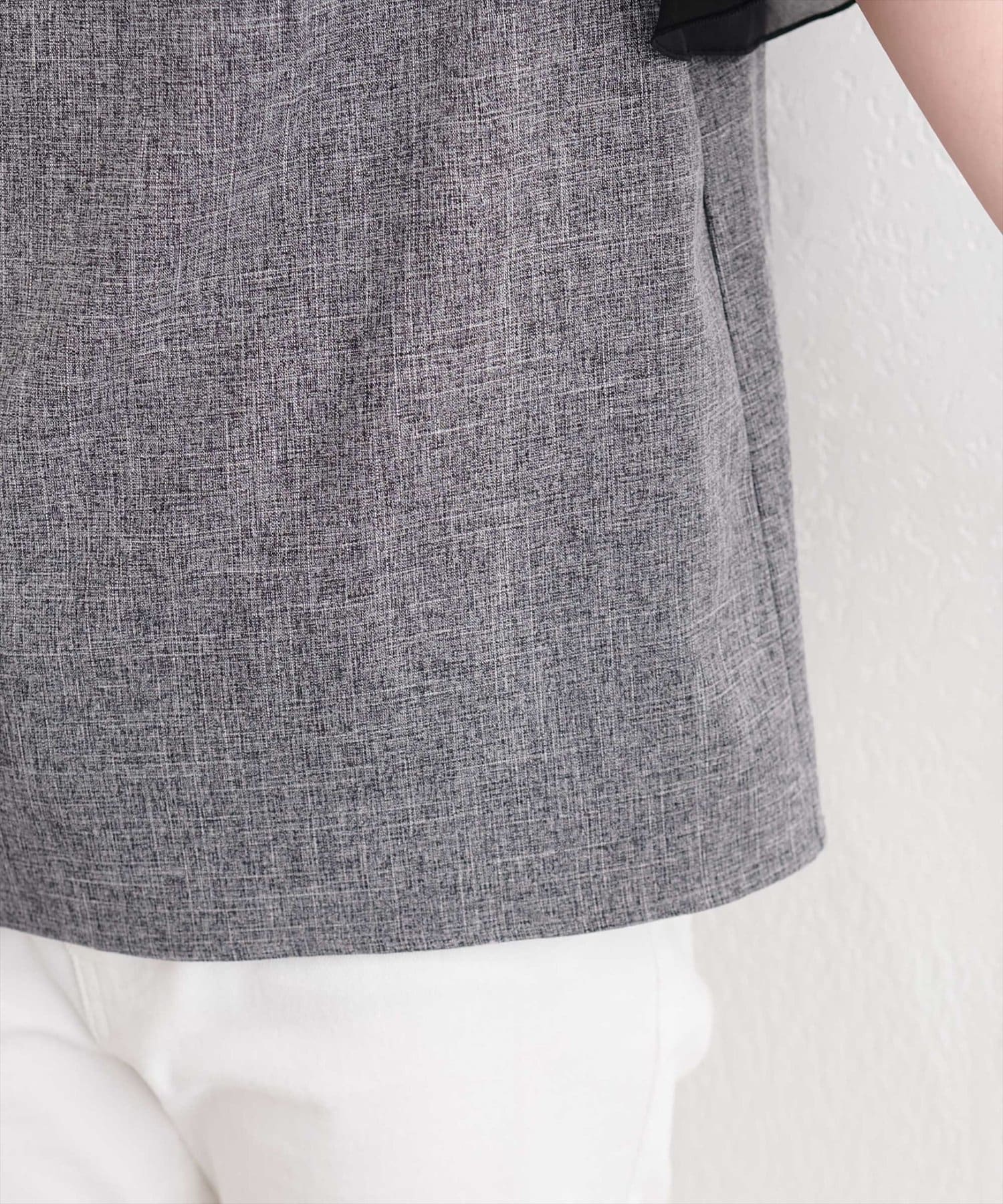 natural couture(ナチュラルクチュール) シアー重ねフリルブラウス