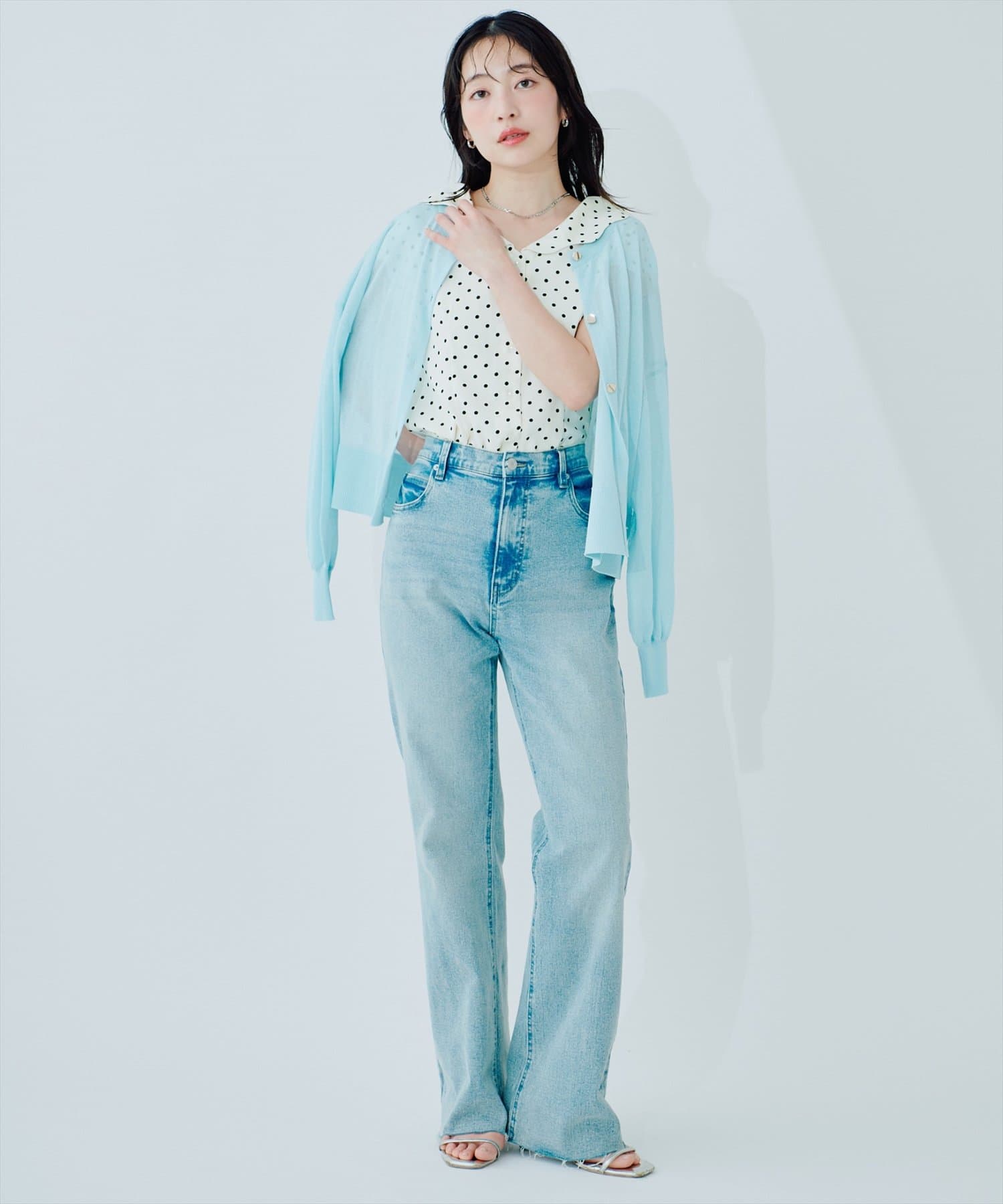 natural couture(ナチュラルクチュール) ゆるスカラップレトロブラウス