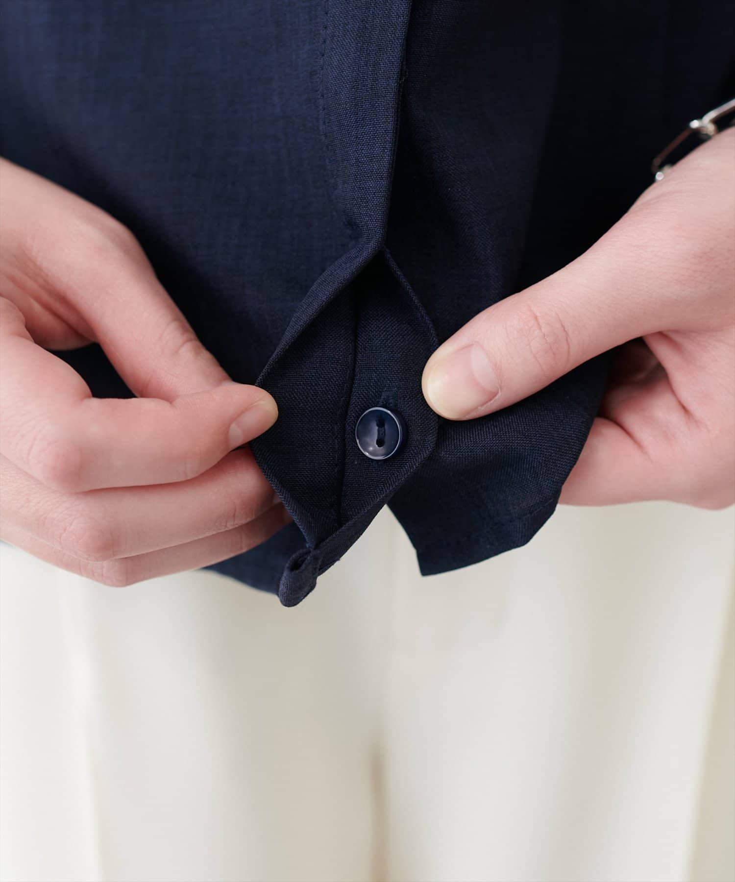 natural couture(ナチュラルクチュール) フロントタックペプラムブラウス