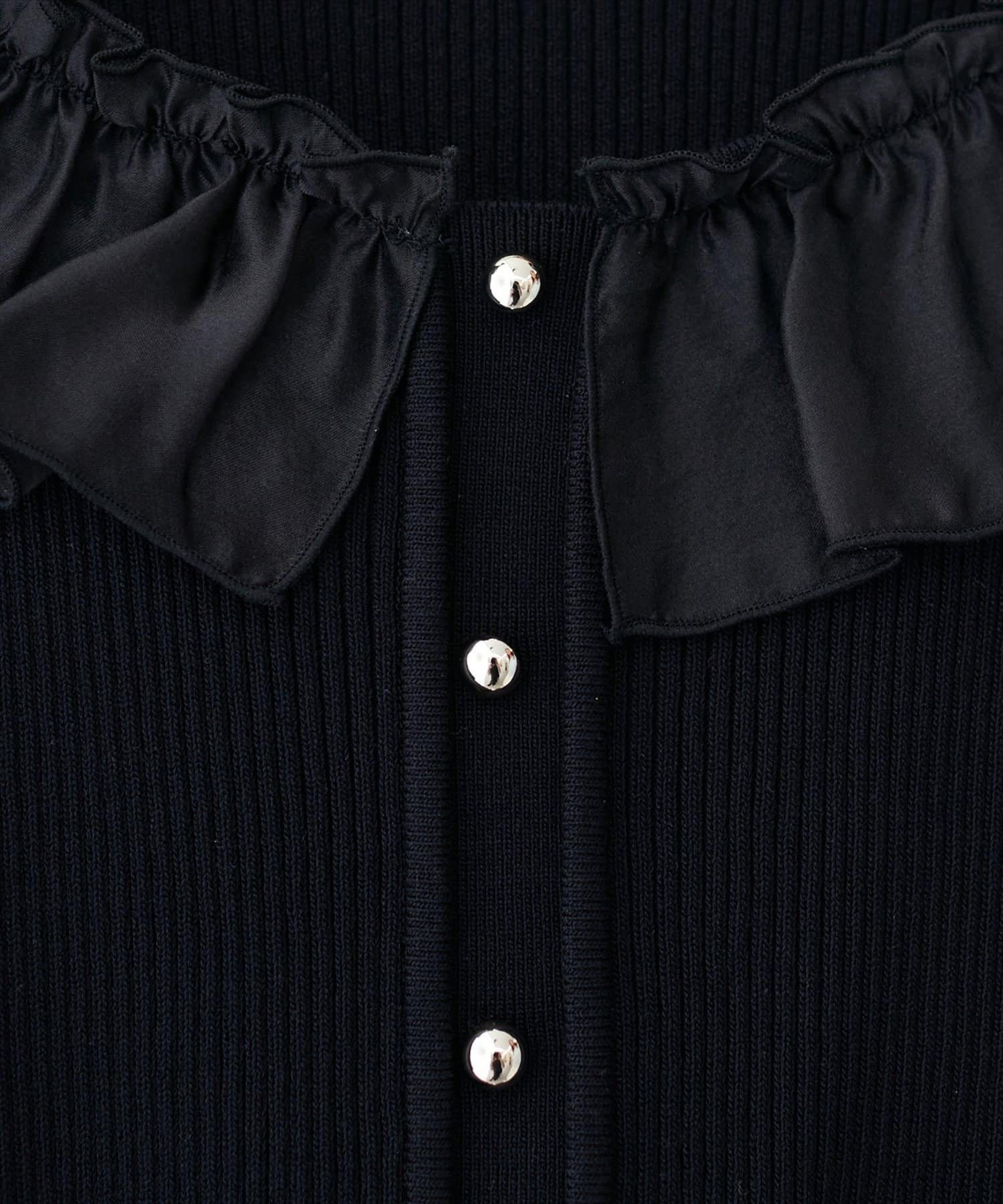 natural couture(ナチュラルクチュール) 異素材フリル半袖ニット