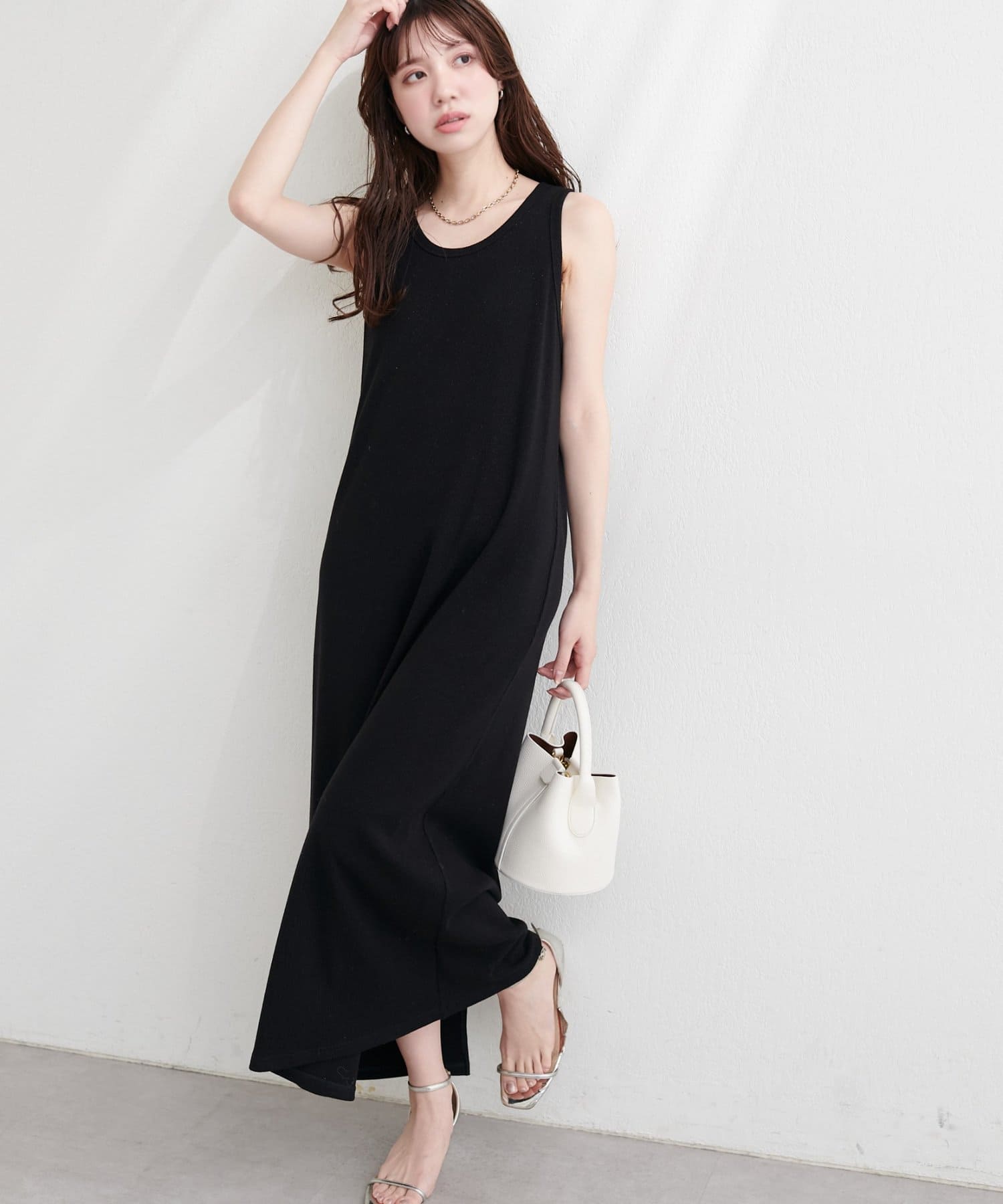 natural couture(ナチュラルクチュール) ラメテレコワンピース