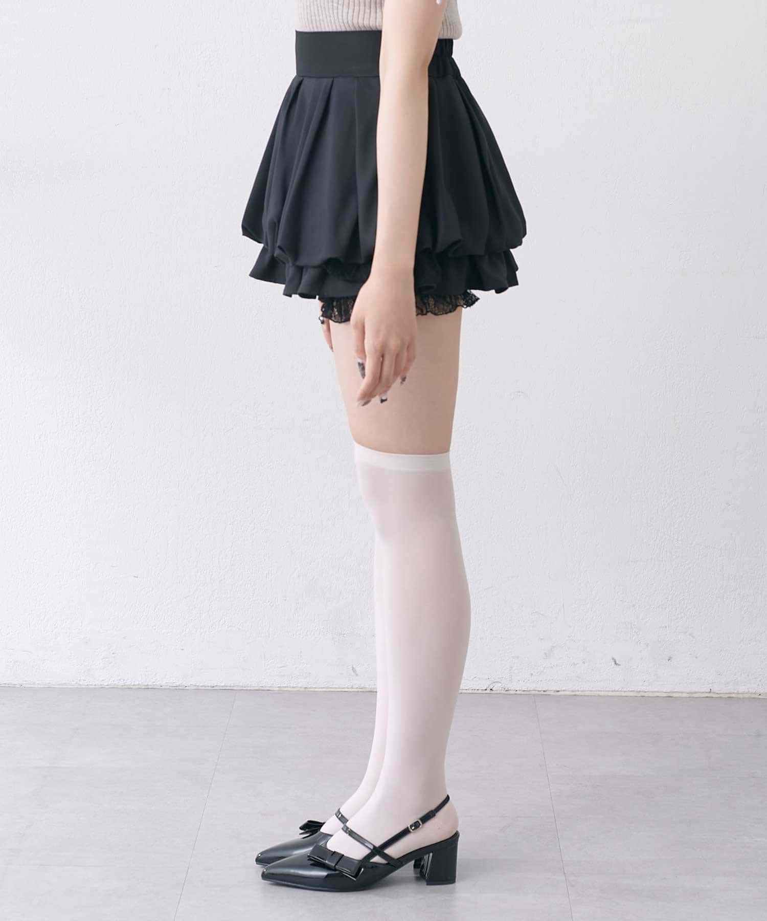 Belle Charme(ベルシャルム) Balloon Lace Mini Skirt