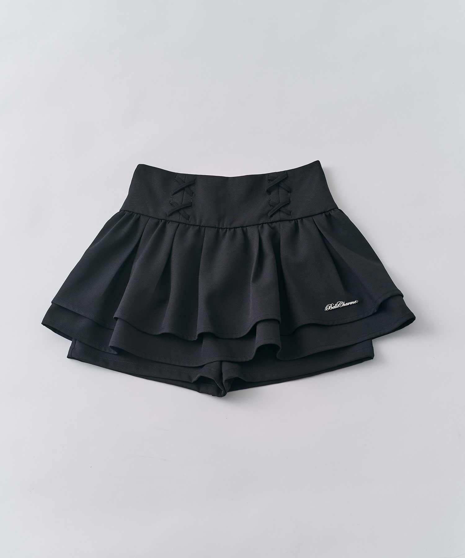 Belle Charme(ベルシャルム) Lace-up Tiered Flare Skirt