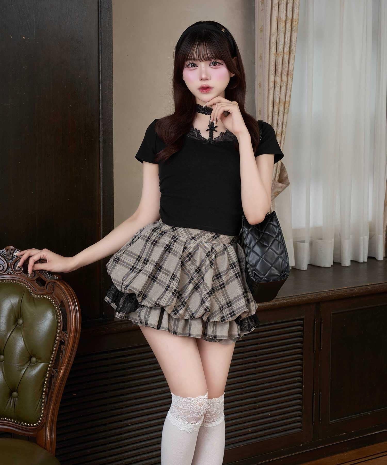 Belle Charme(ベルシャルム) Lace Choker Lingerie Tee