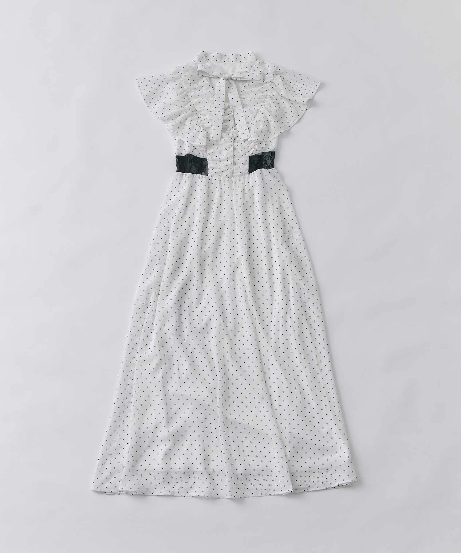 Belle Charme(ベルシャルム) Ribbon Neck Long Onepiece