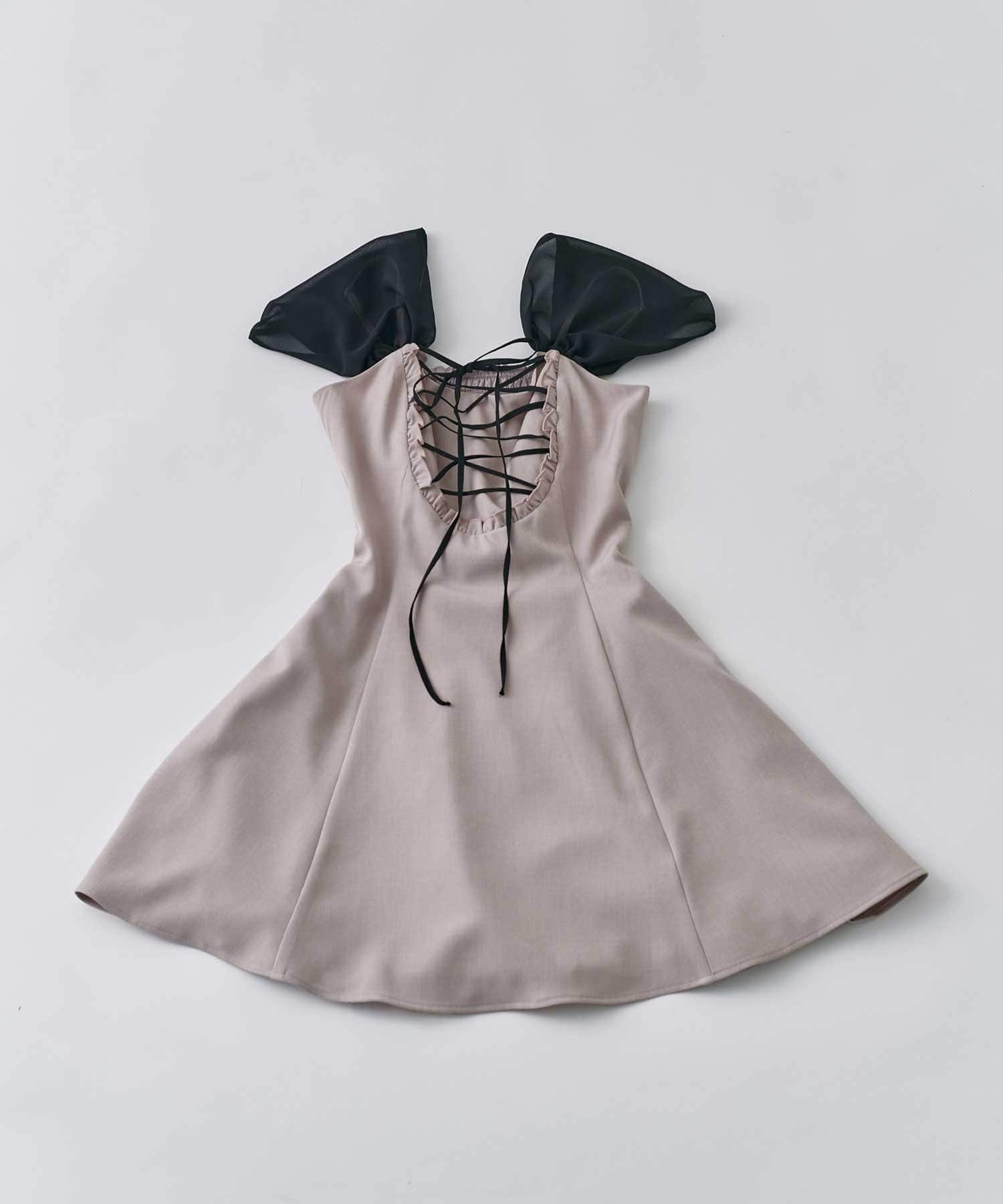 Belle Charme(ベルシャルム) Back Ribbon Flare Cami Onepiece