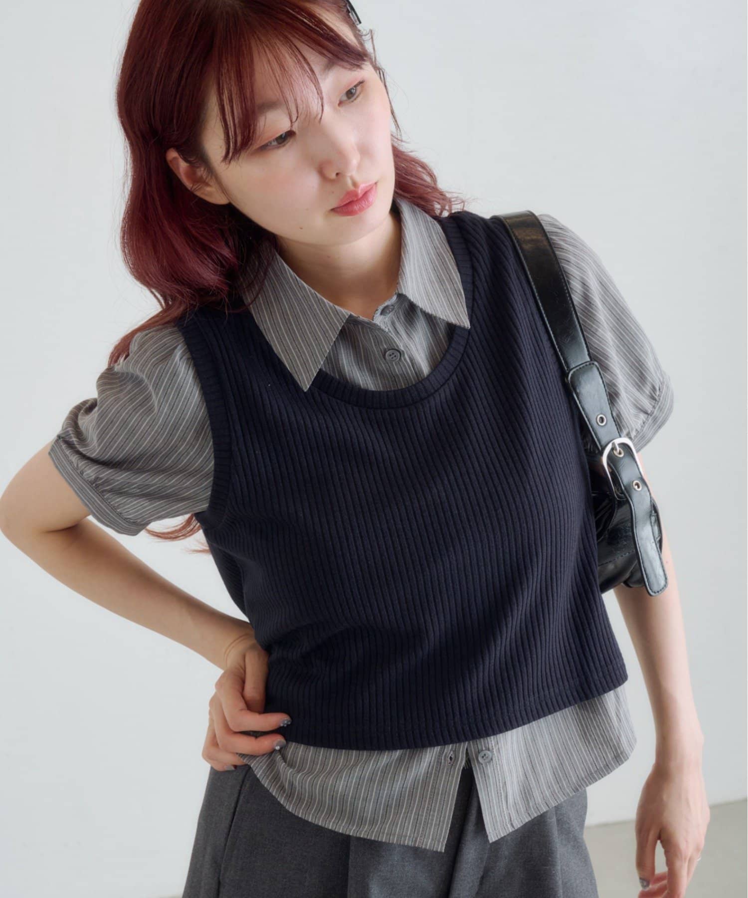 Kastane(カスタネ) パフシャツ×タンクSET