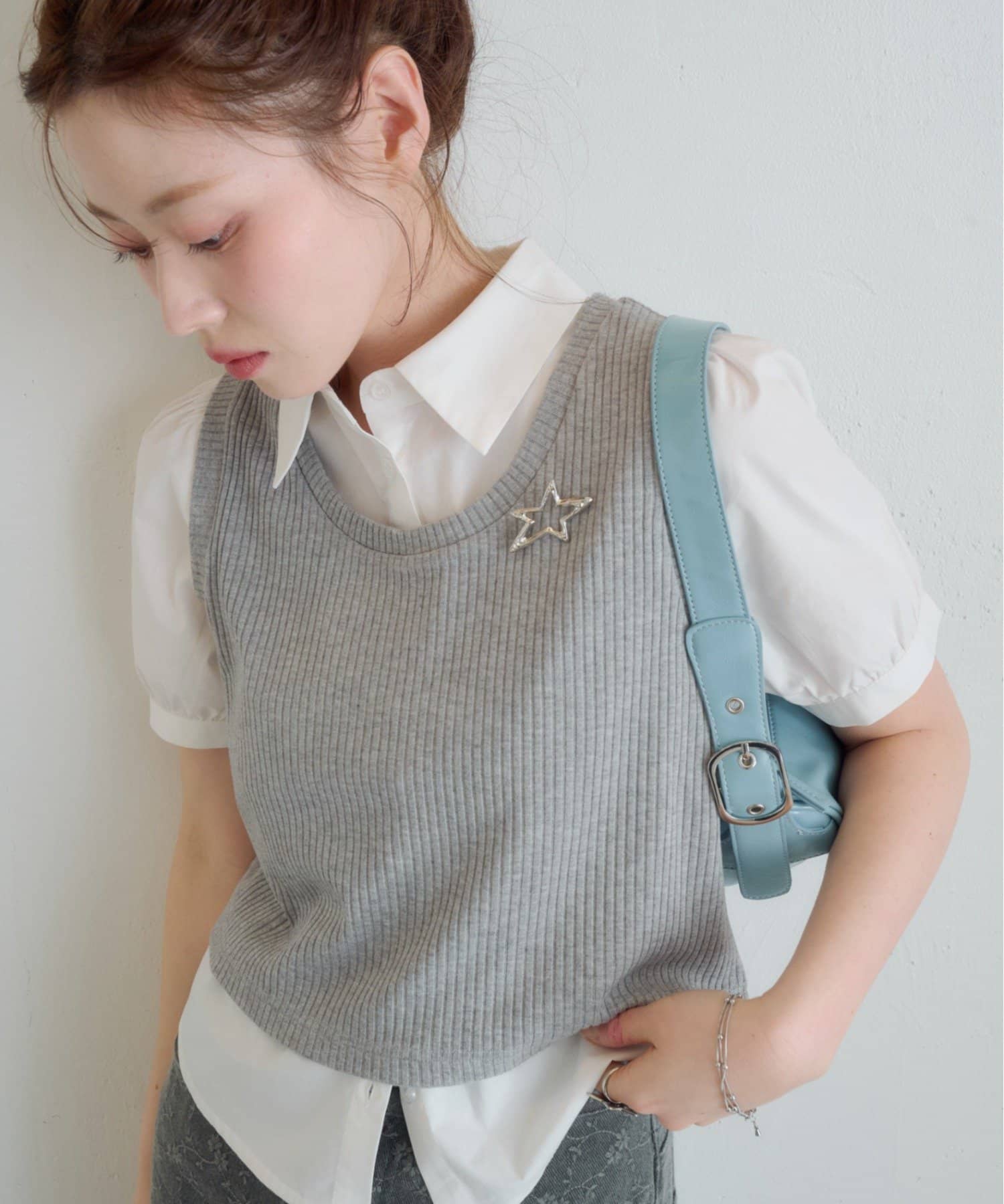 Kastane(カスタネ) パフシャツ×タンクSET