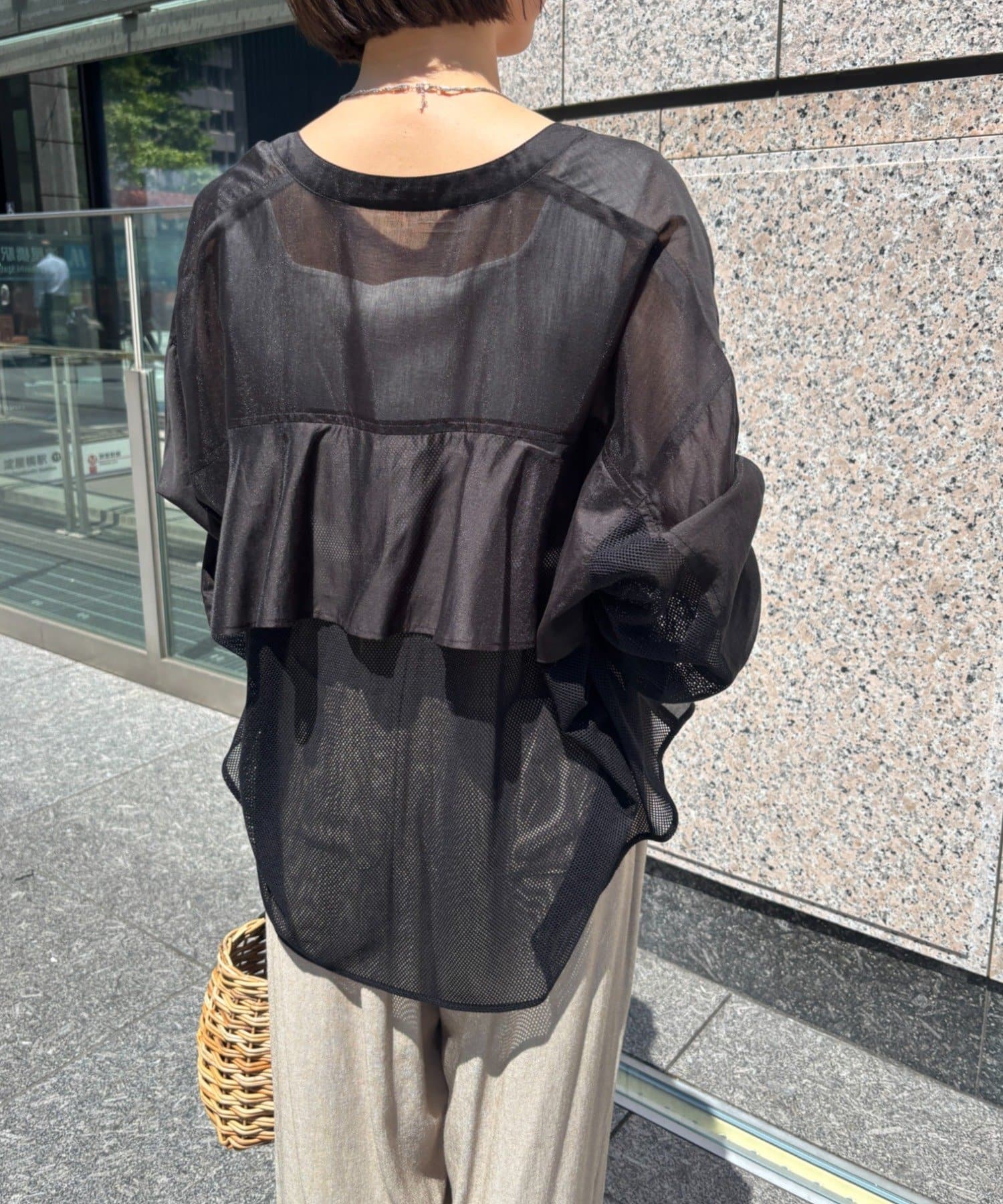 Jena　espace merveilleux(ジェナ　エスパスメルヴェイユ) バックラッフルメッシュジャケット