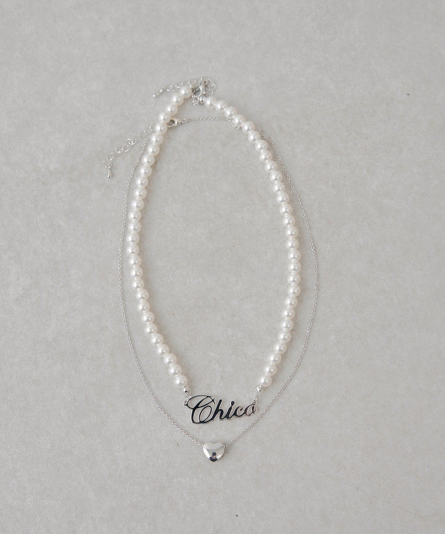 Chico(チコ) ロゴパール+ハートネックレスセット
