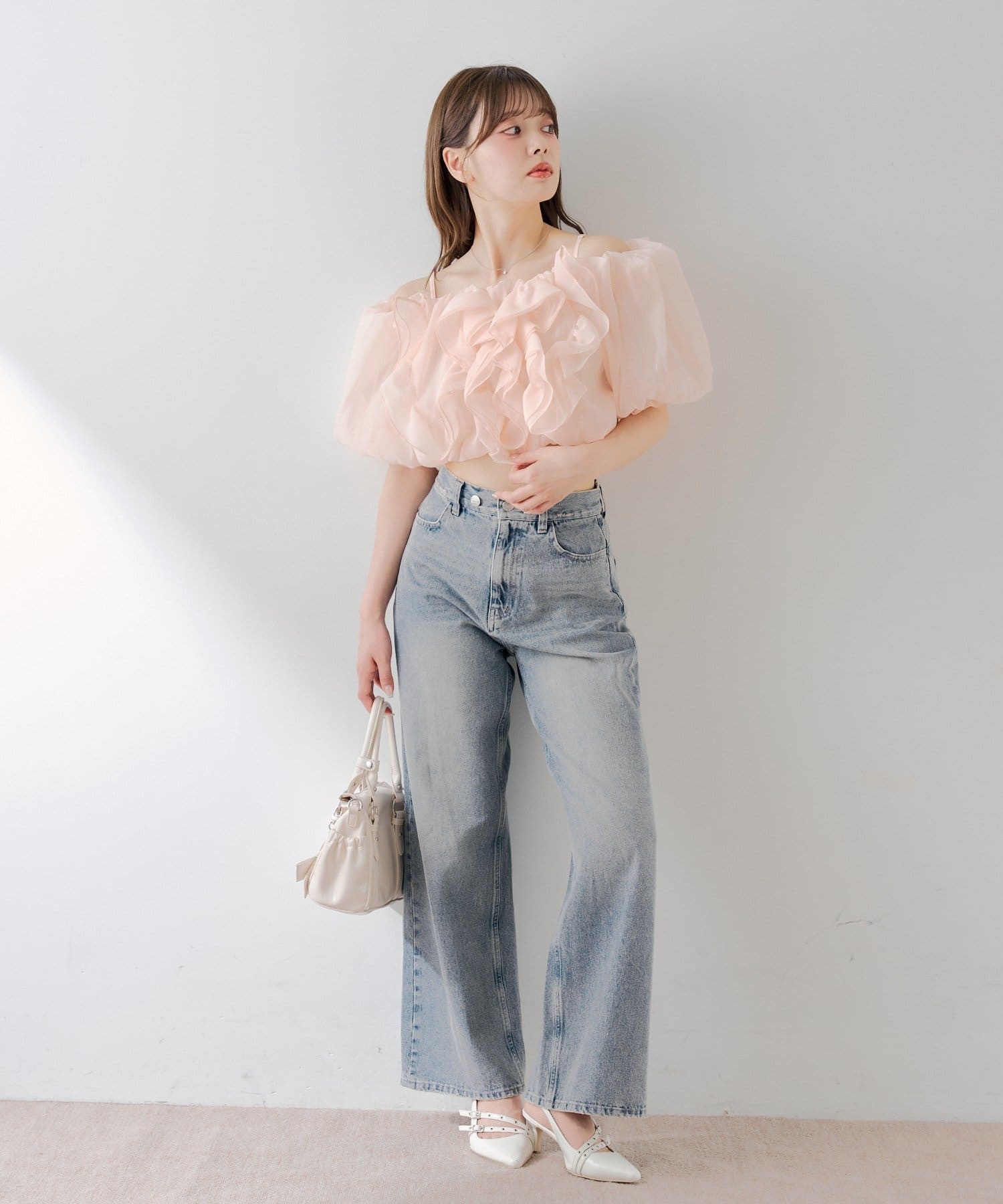 Chico(チコ) フリルオフショルバルーンブラウス