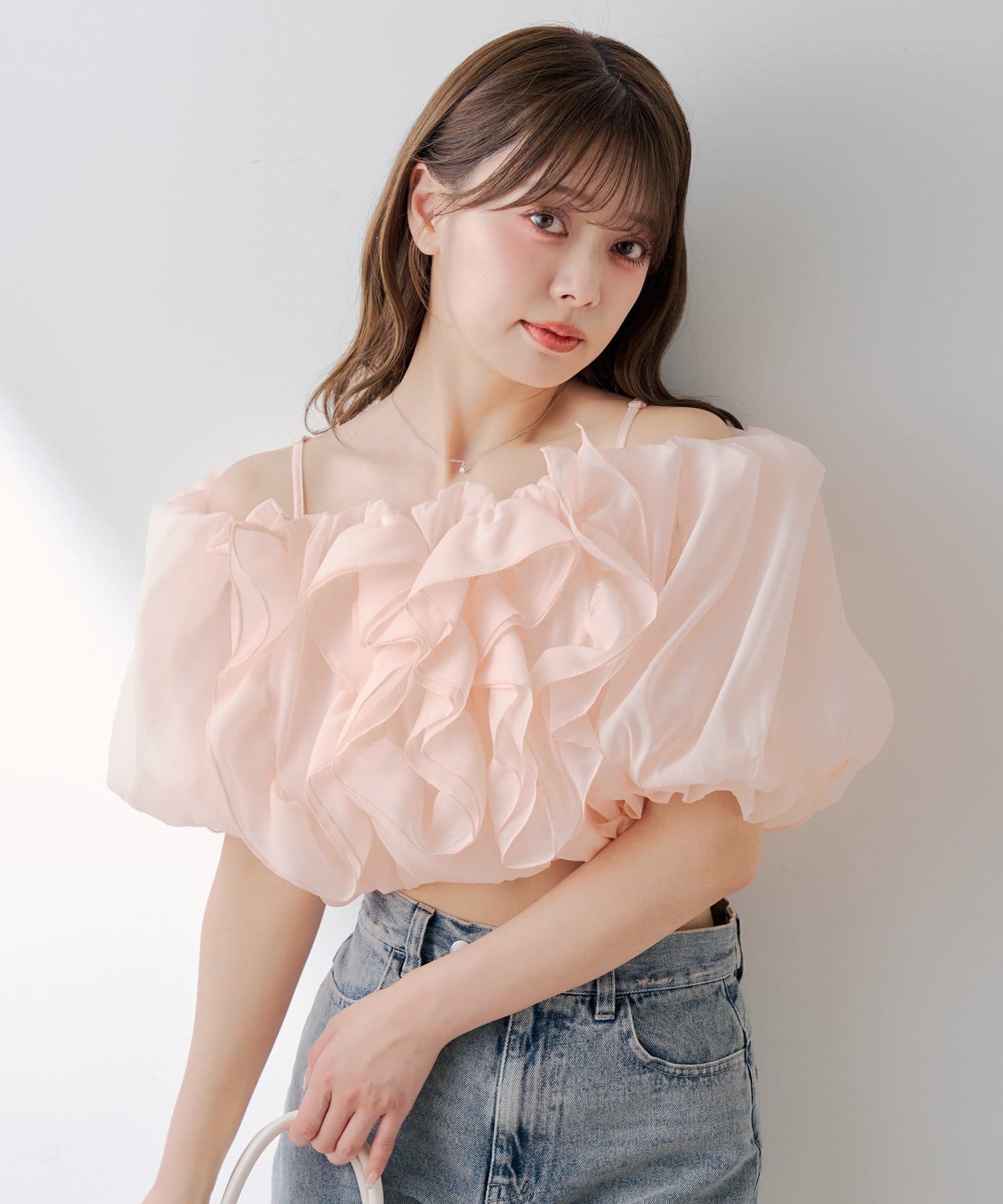 Chico(チコ) フリルオフショルバルーンブラウス