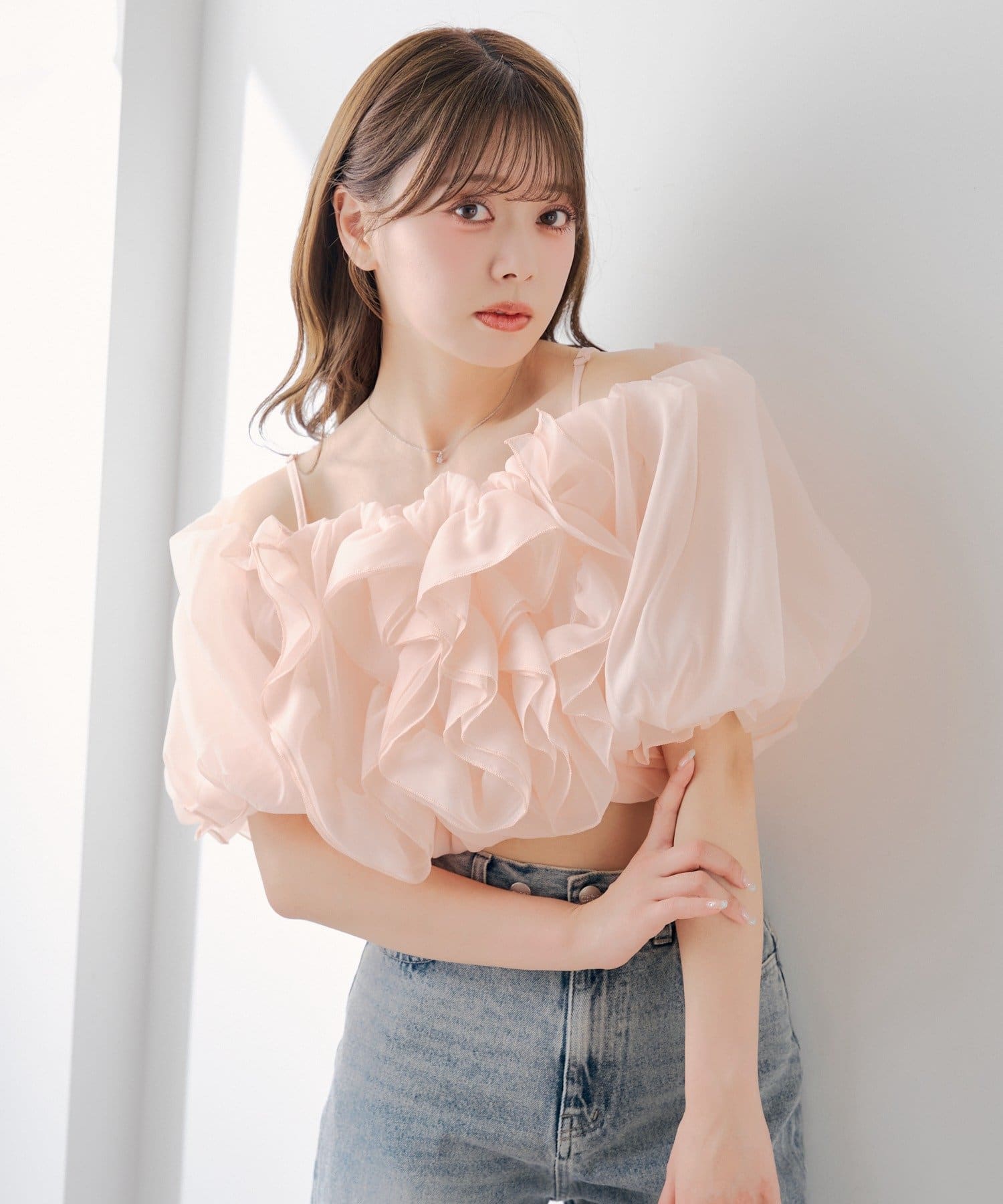 Chico(チコ) フリルオフショルバルーンブラウス