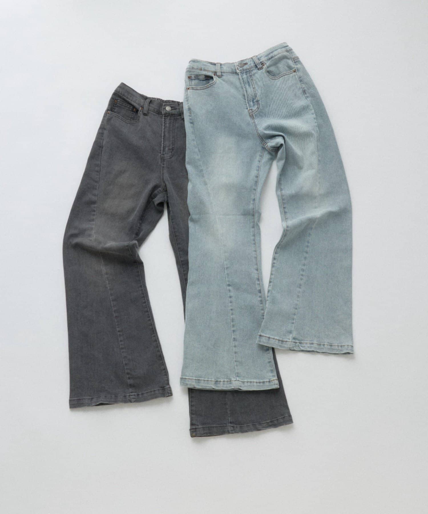 -goocy-(グーシー) ストレッチデニム切替パンツ