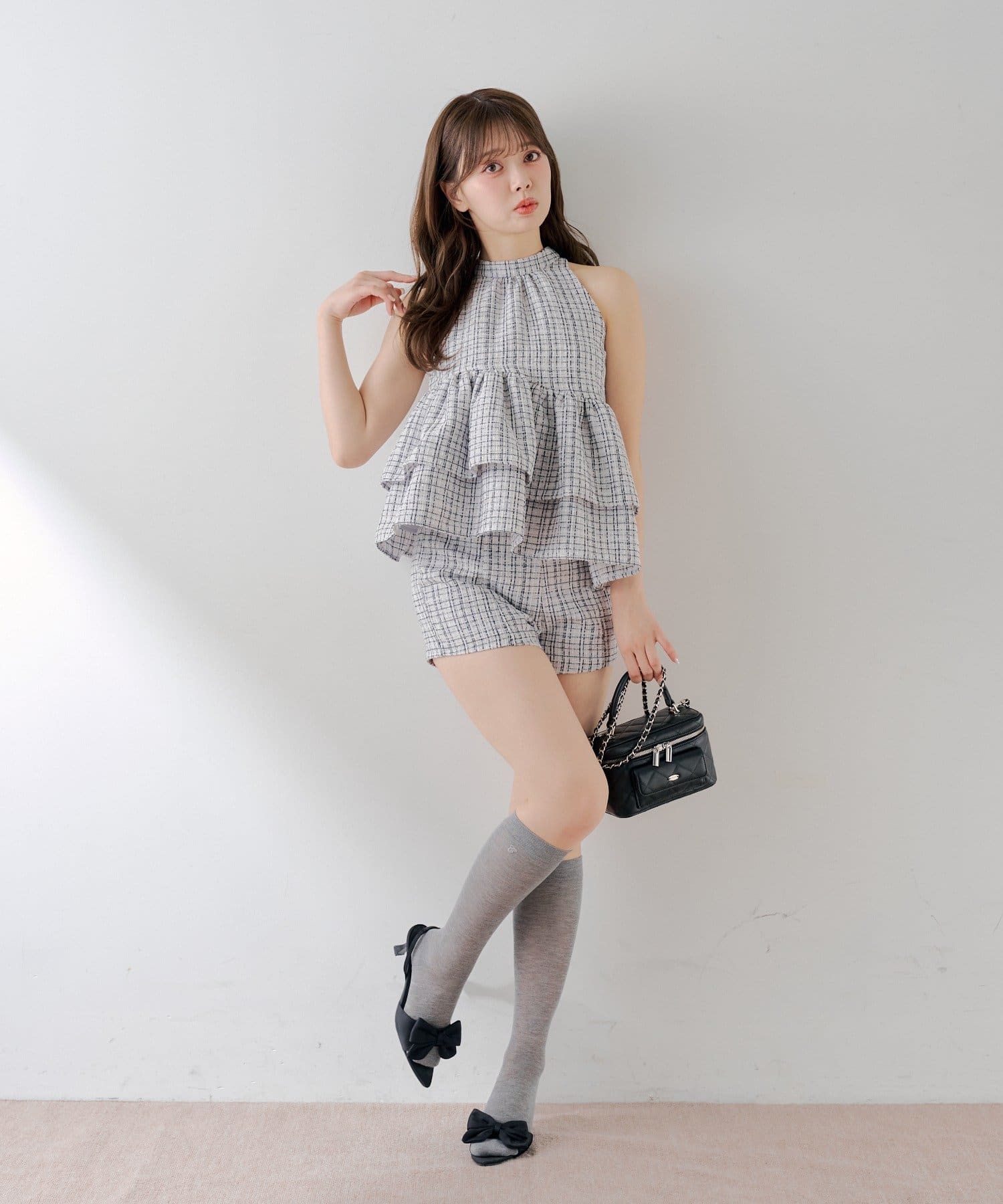 Chico(チコ) 【セットアップ対応】ツイードアメスリブラウス