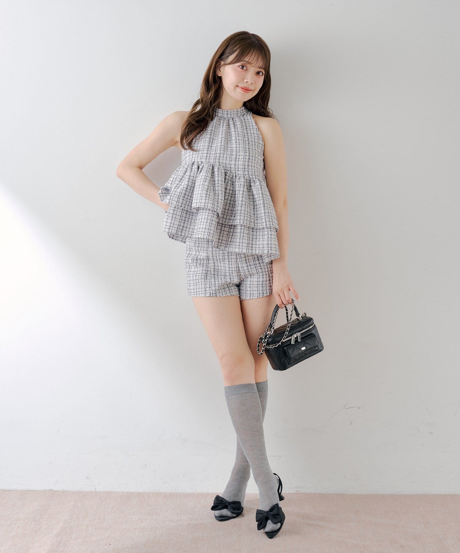 Chico(チコ) 【セットアップ対応】ツイードアメスリブラウス