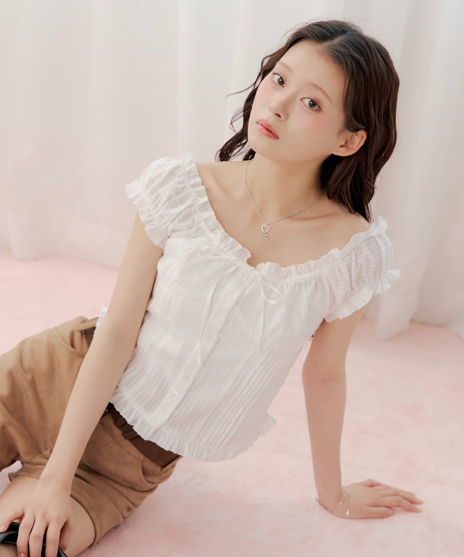 Chico(チコ) パフスリーブギャザーブラウス