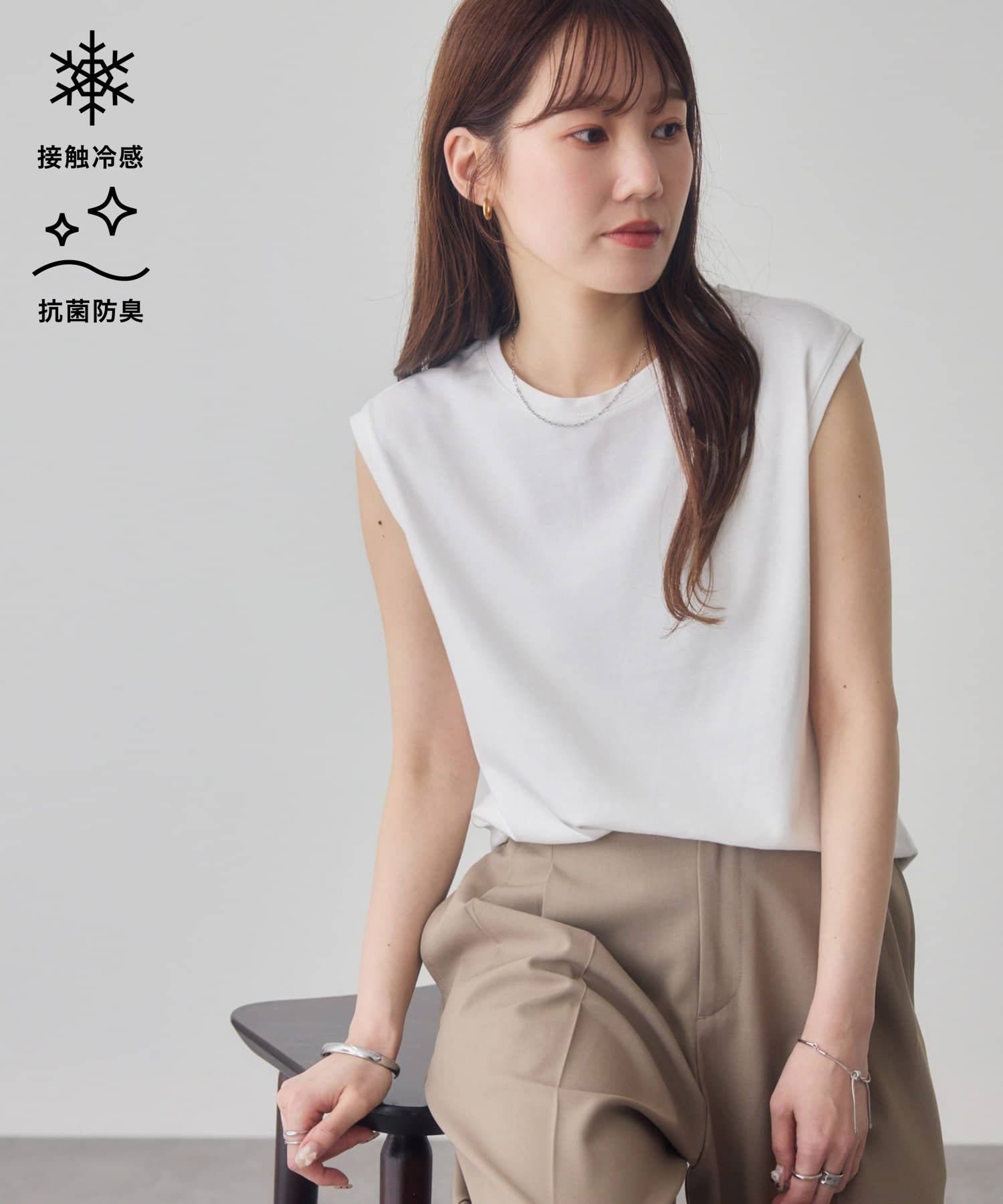 DISCOAT(ディスコート) 【接触冷感/抗菌防臭】コットンノースリTシャツ