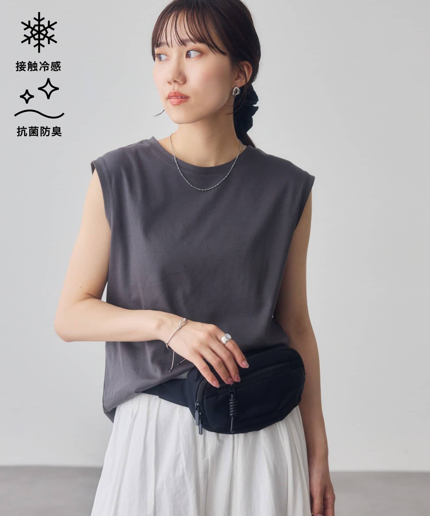DISCOAT(ディスコート) 【接触冷感/抗菌防臭】コットンノースリTシャツ