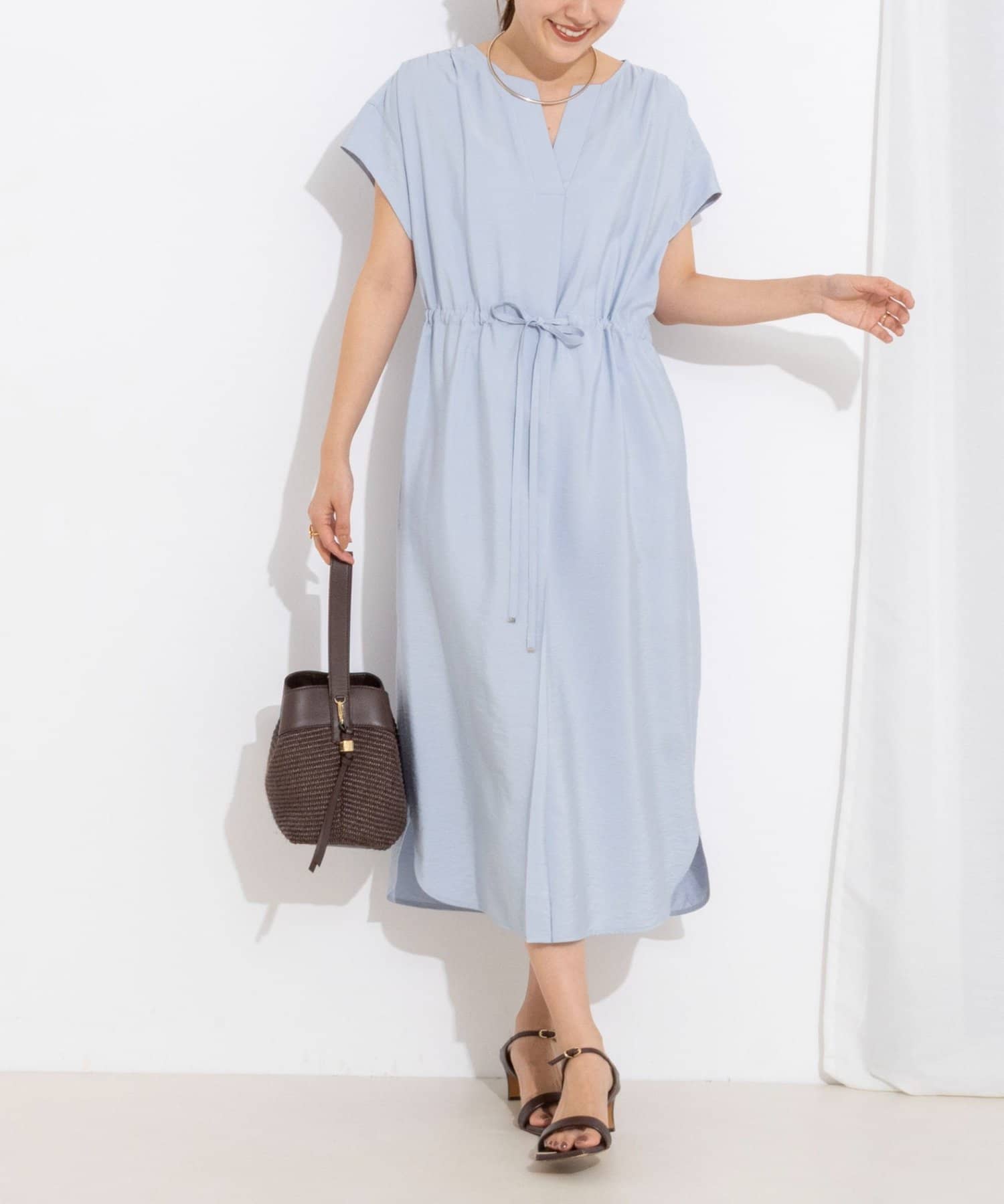 NOLLEY'S(ノーリーズ) ウォッシャブル前タックワンピース