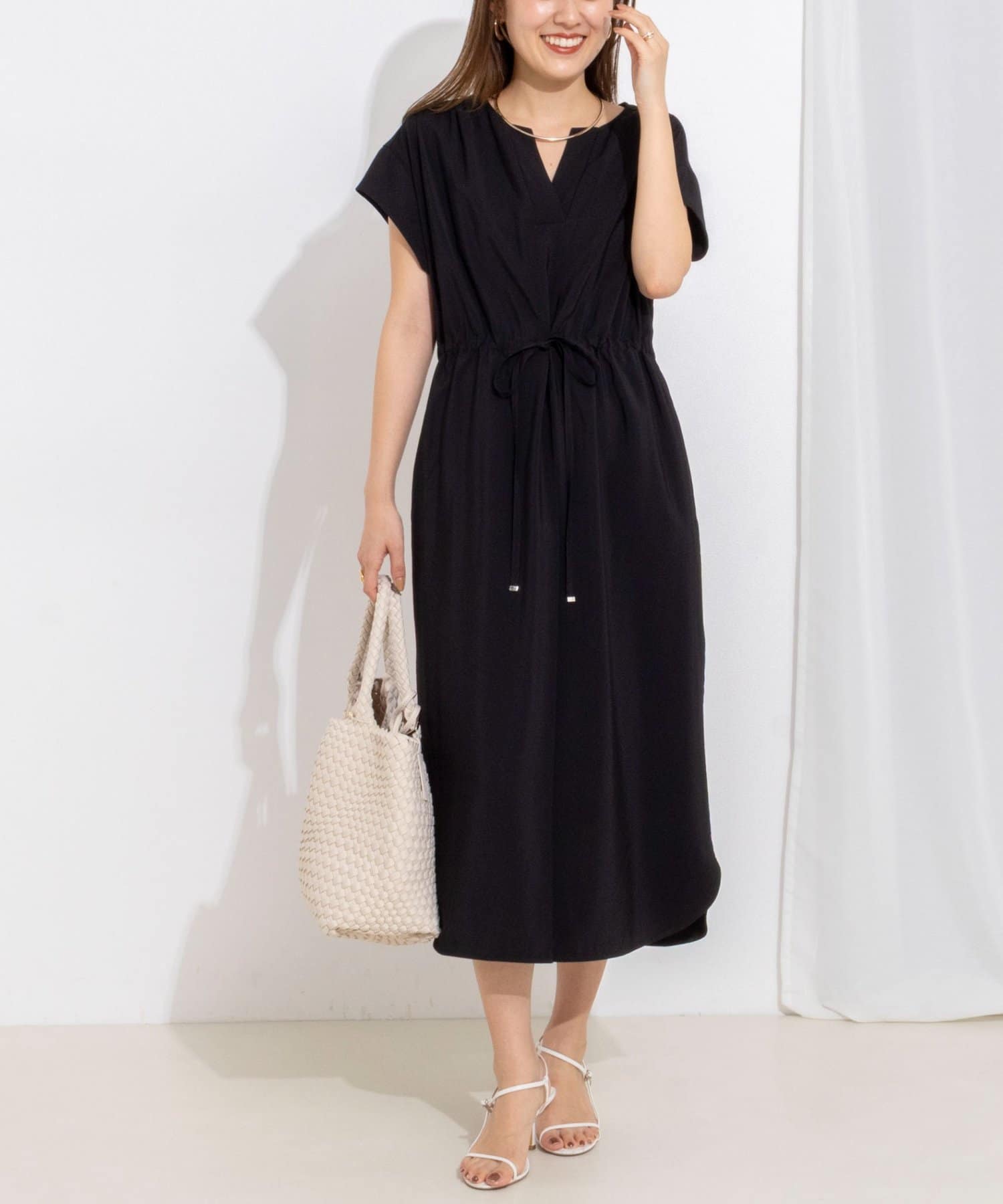 NOLLEY'S(ノーリーズ) ウォッシャブル前タックワンピース