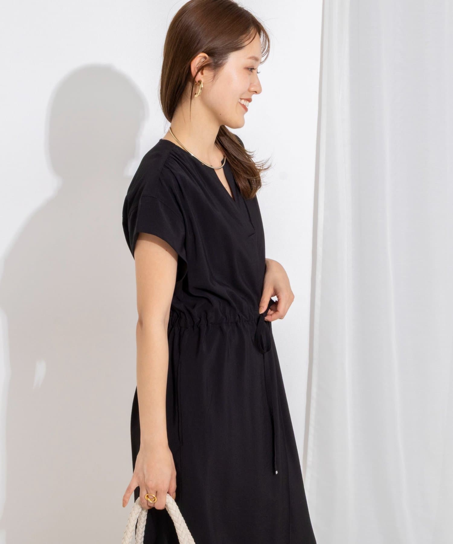 NOLLEY'S(ノーリーズ) ウォッシャブル前タックワンピース