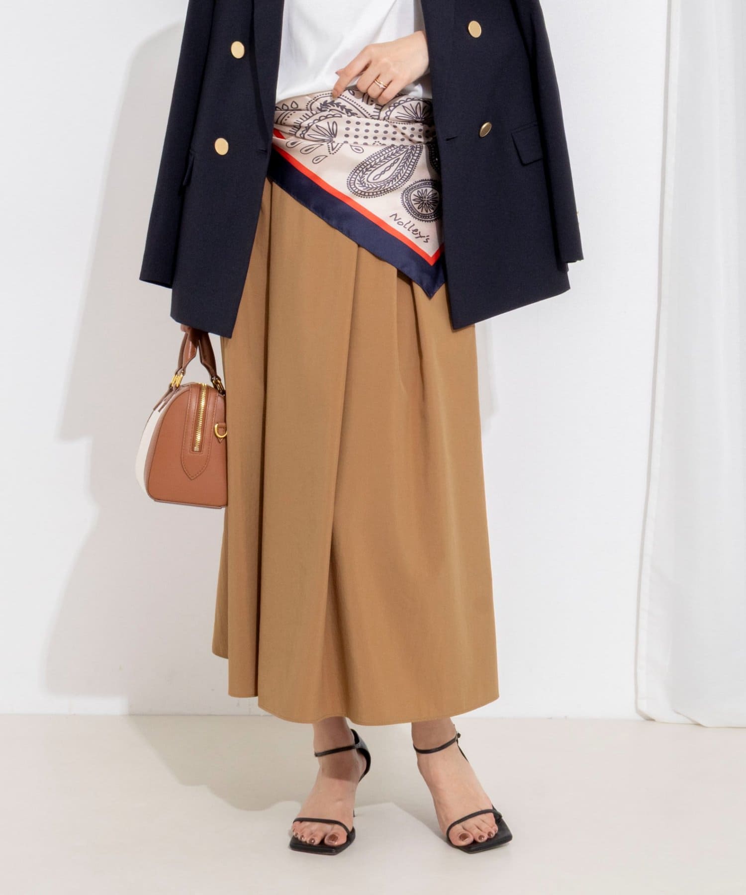 NOLLEY'S(ノーリーズ) 【一部WEB限定色アイテム】ウォッシャブル高機能タックフレアースカート