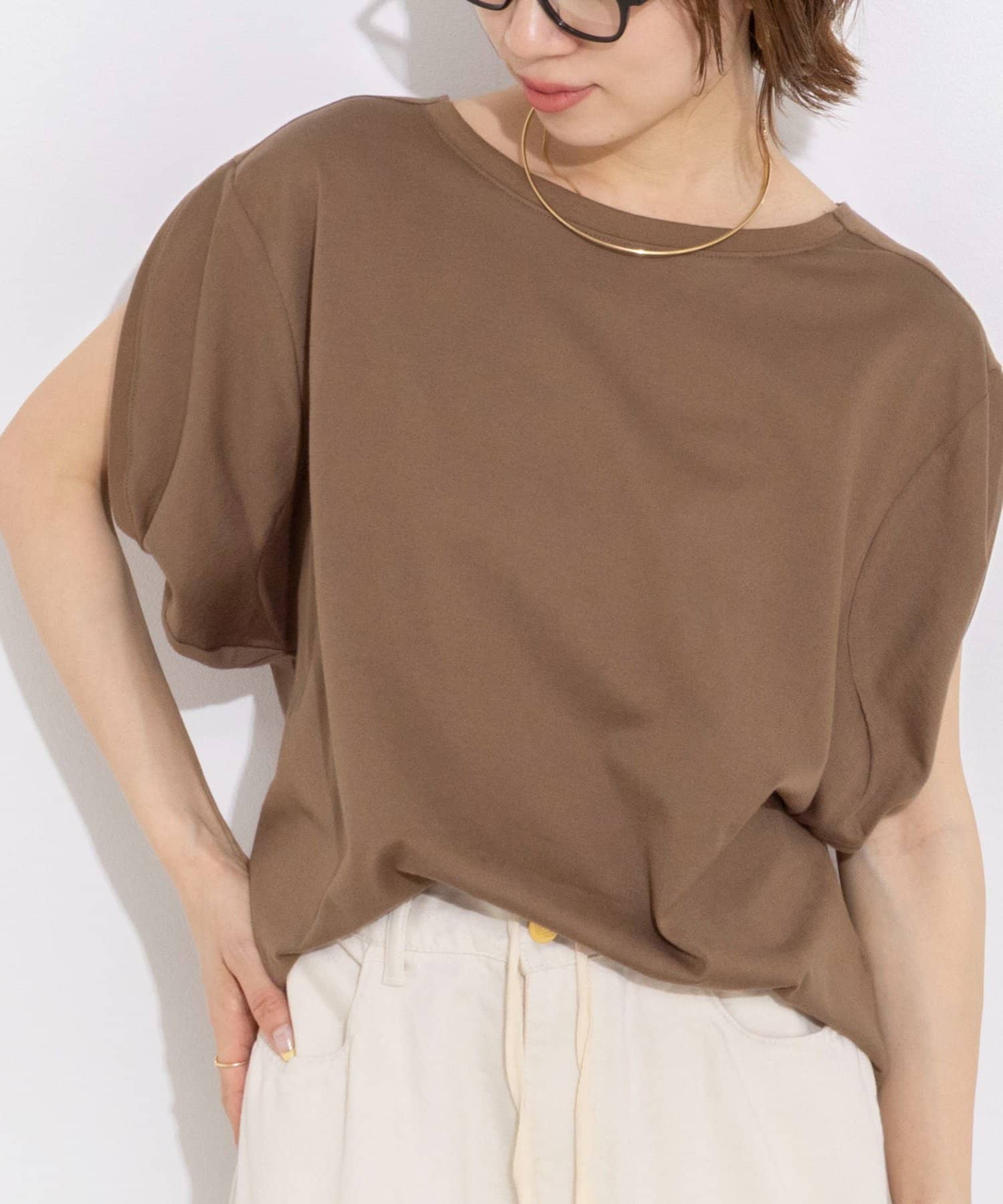 NOLLEY'S(ノーリーズ) 変形フレンチスリーブボートネックカットソー