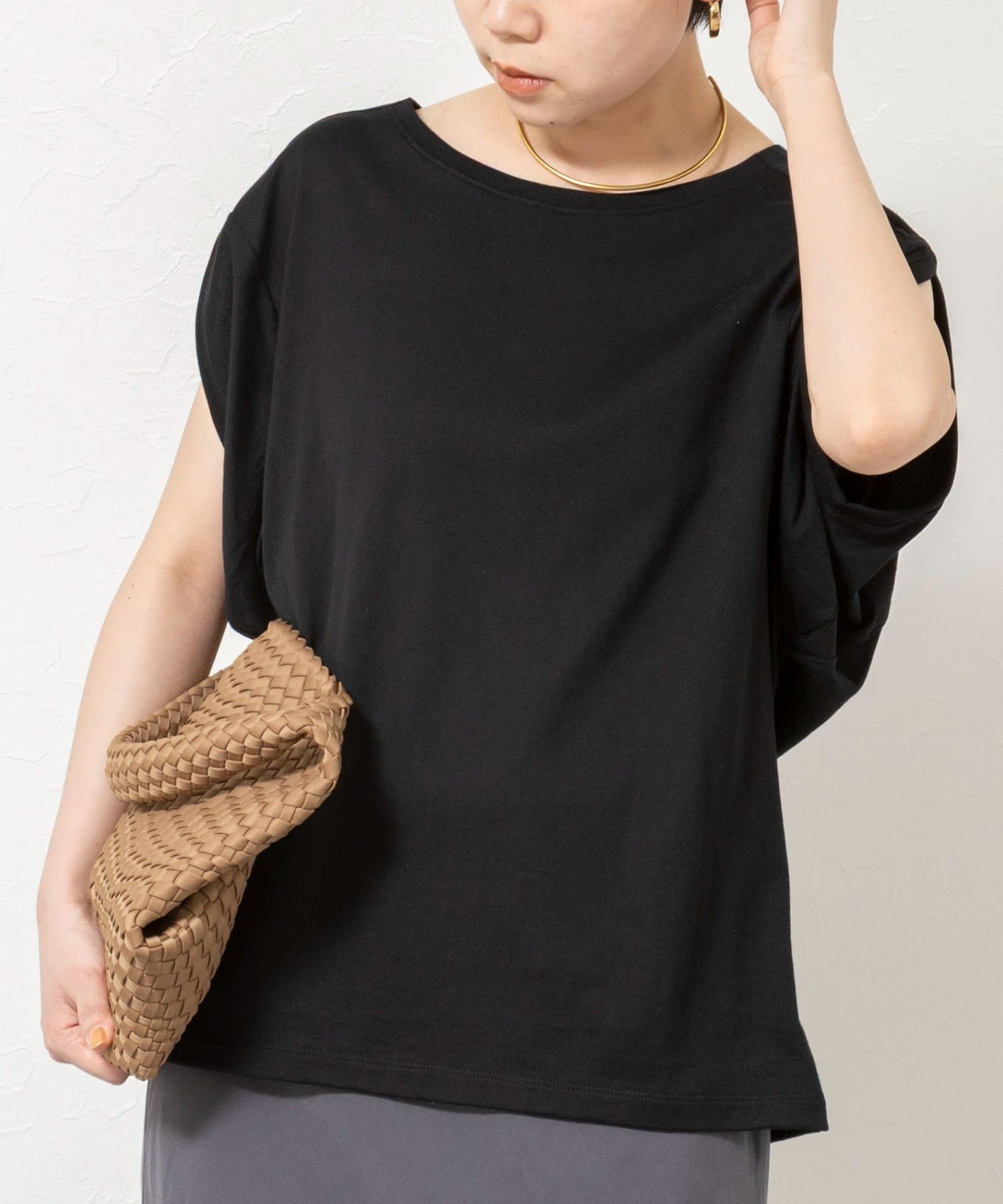 NOLLEY'S(ノーリーズ) 変形フレンチスリーブボートネックカットソー