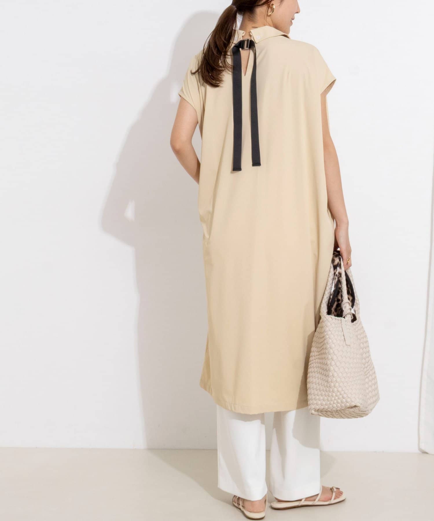 NOLLEY'S(ノーリーズ) ウォッシャブル襟付きコクーンワンピース