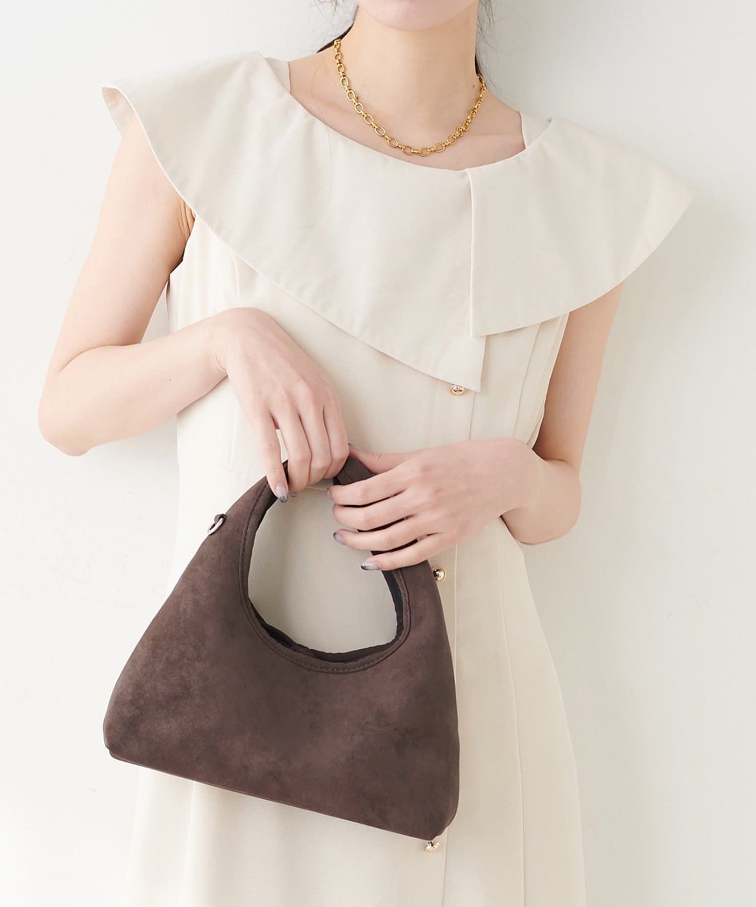 NICE CLAUP / OLIVE des OLIVE OUTLET(ナイスクラップ  / オリーブ デ オリーブ アウトレット) 【natural couture】リボン付きスエードバッグ