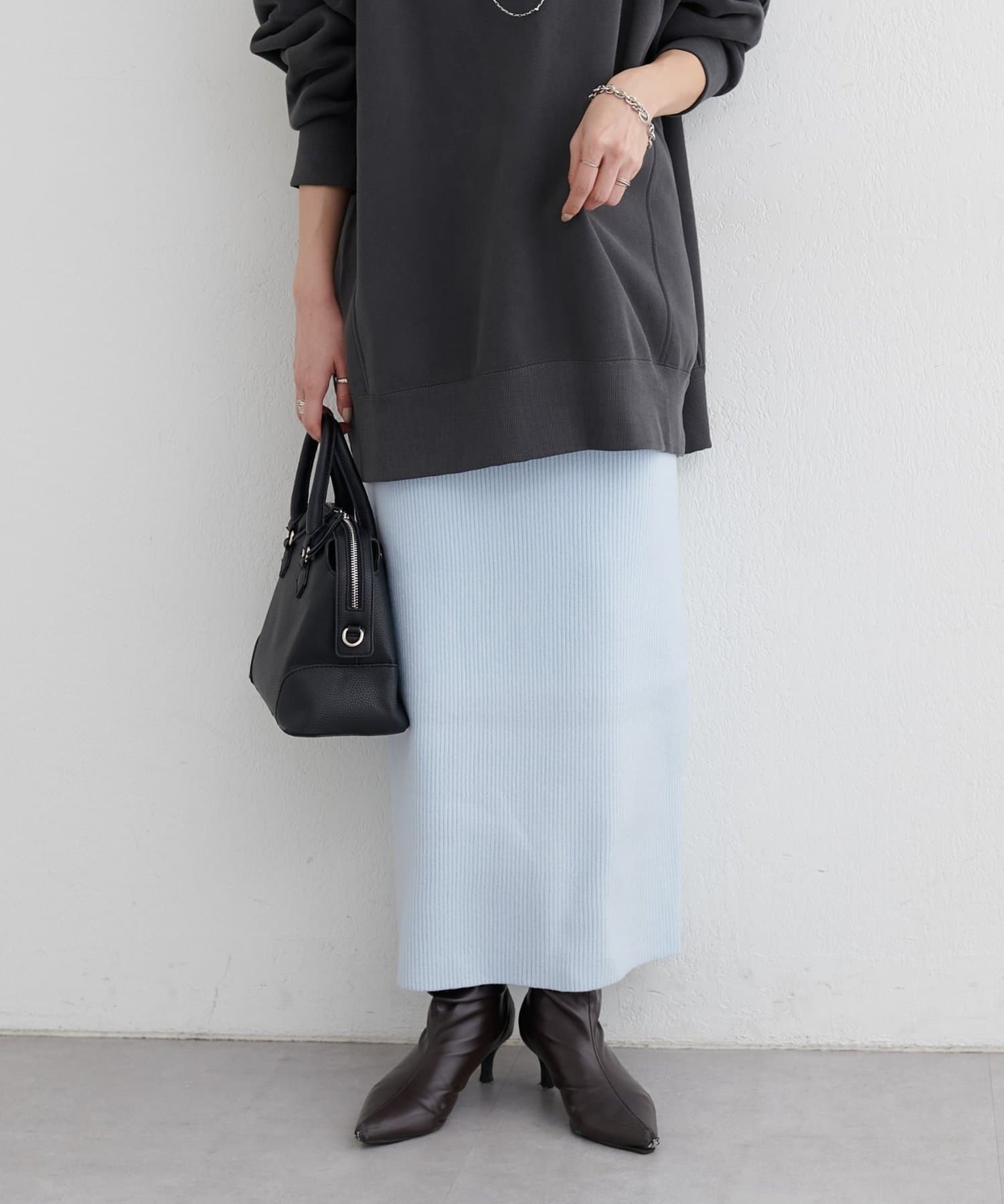 NICE CLAUP / OLIVE des OLIVE OUTLET(ナイスクラップ  / オリーブ デ オリーブ アウトレット) 【LARUTA】カシミアタッチリブニットスカート