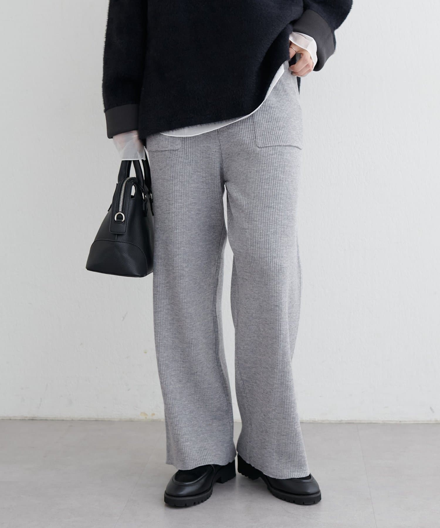 NICE CLAUP / OLIVE des OLIVE OUTLET(ナイスクラップ  / オリーブ デ オリーブ アウトレット) 【LARUTA】カシミアタッチリブニットパンツ