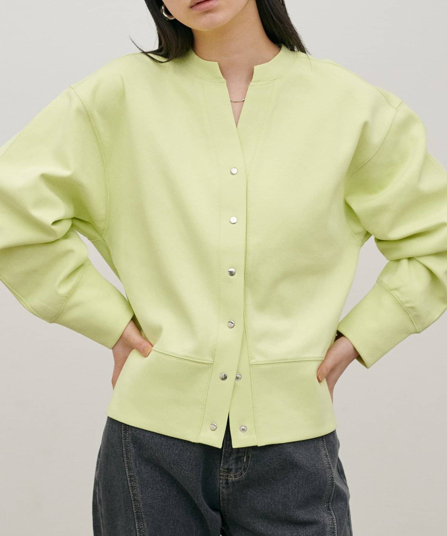 NICE CLAUP / OLIVE des OLIVE OUTLET(ナイスクラップ  / オリーブ デ オリーブ アウトレット) 【LARUTA】ドット釦スキッパーカーディガン