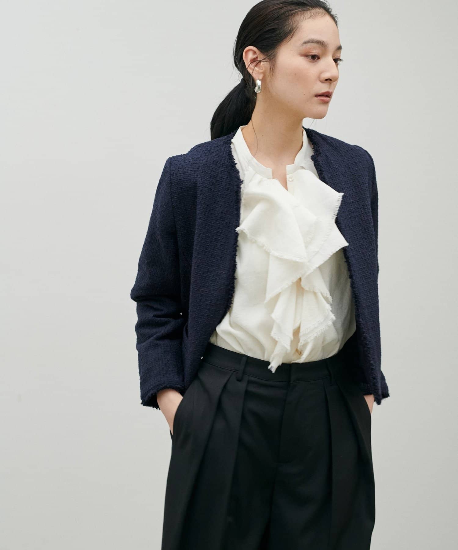 NICE CLAUP / OLIVE des OLIVE OUTLET(ナイスクラップ  / オリーブ デ オリーブ アウトレット) 【LARUTA】ランダムラメツイードジャケット