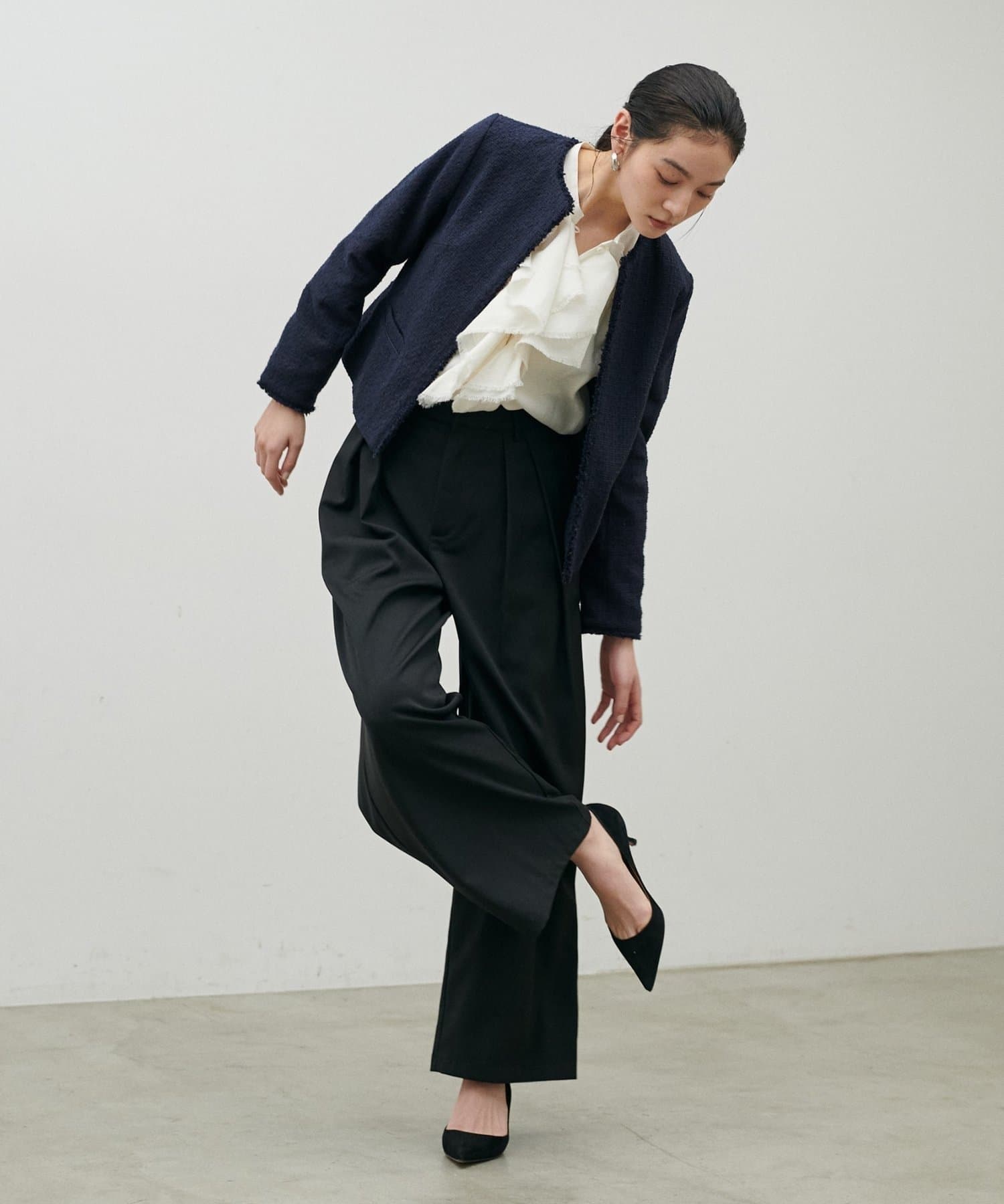 NICE CLAUP / OLIVE des OLIVE OUTLET(ナイスクラップ  / オリーブ デ オリーブ アウトレット) 【LARUTA】ランダムラメツイードジャケット