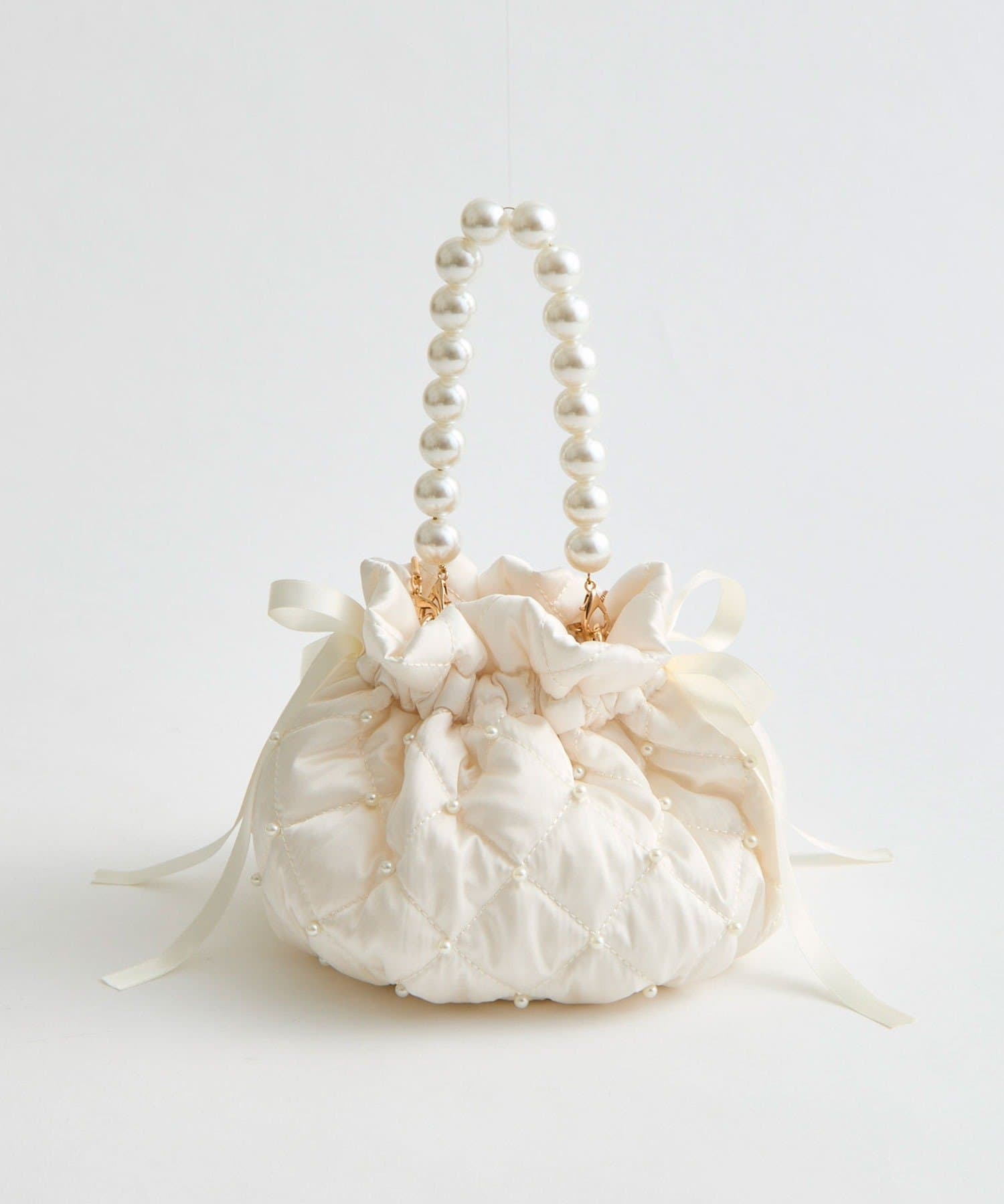 OLIVE des OLIVE(オリーブ デ オリーブ) パールキルト巾着バッグ