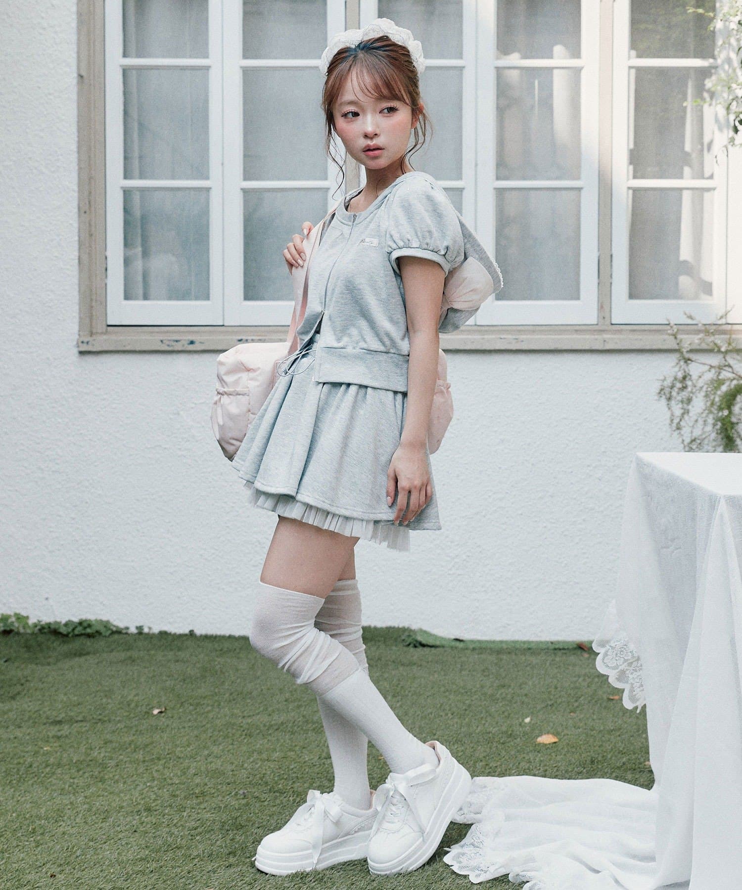 OLIVE des OLIVE(オリーブ デ オリーブ) 裾チュールミニスカート