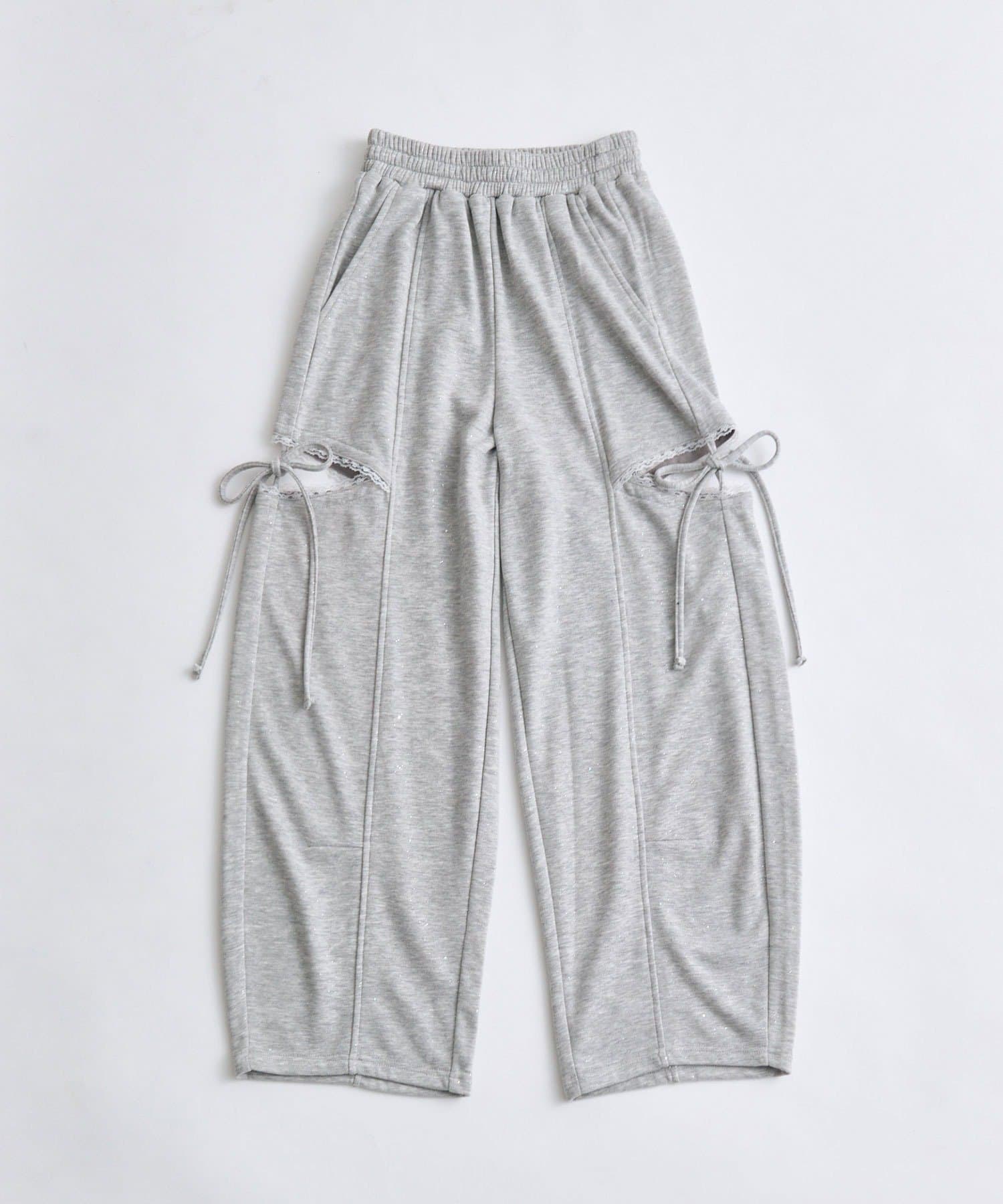 OLIVE des OLIVE(オリーブ デ オリーブ) サイドスリットバレルレッグパンツ