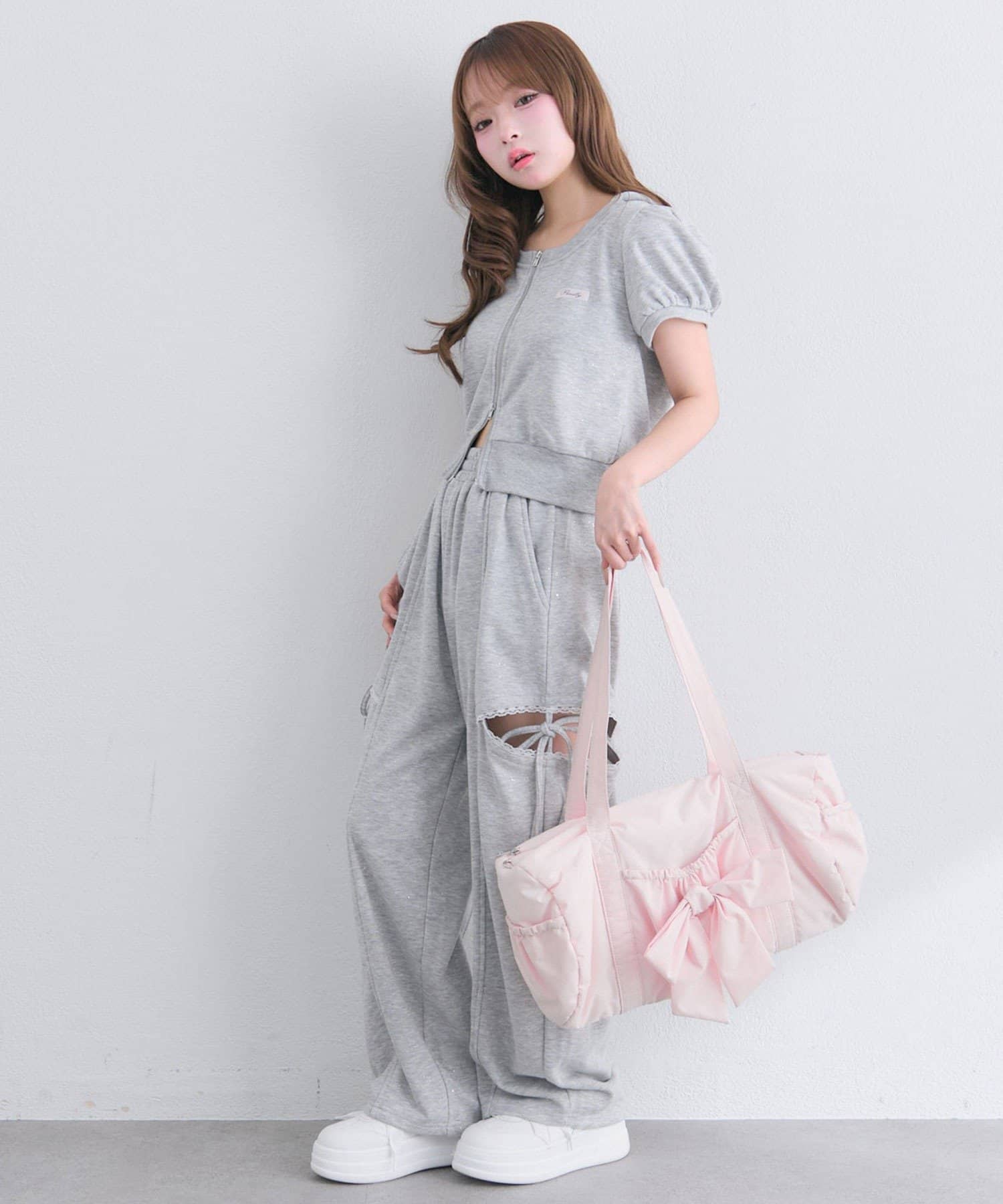 OLIVE des OLIVE(オリーブ デ オリーブ) サイドスリットバレルレッグパンツ