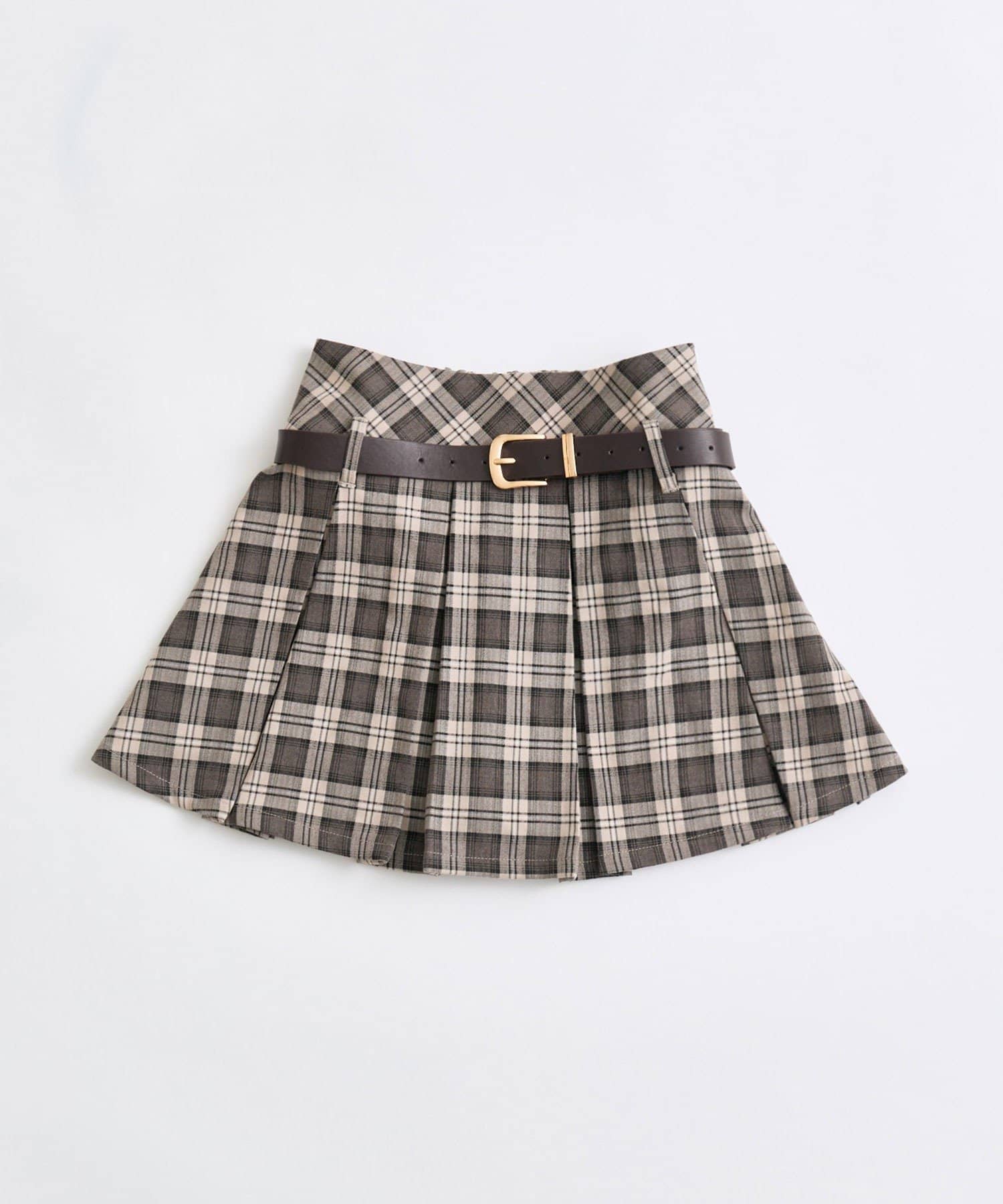 OLIVE des OLIVE(オリーブ デ オリーブ) 合皮ベルト付きプリーツスカート