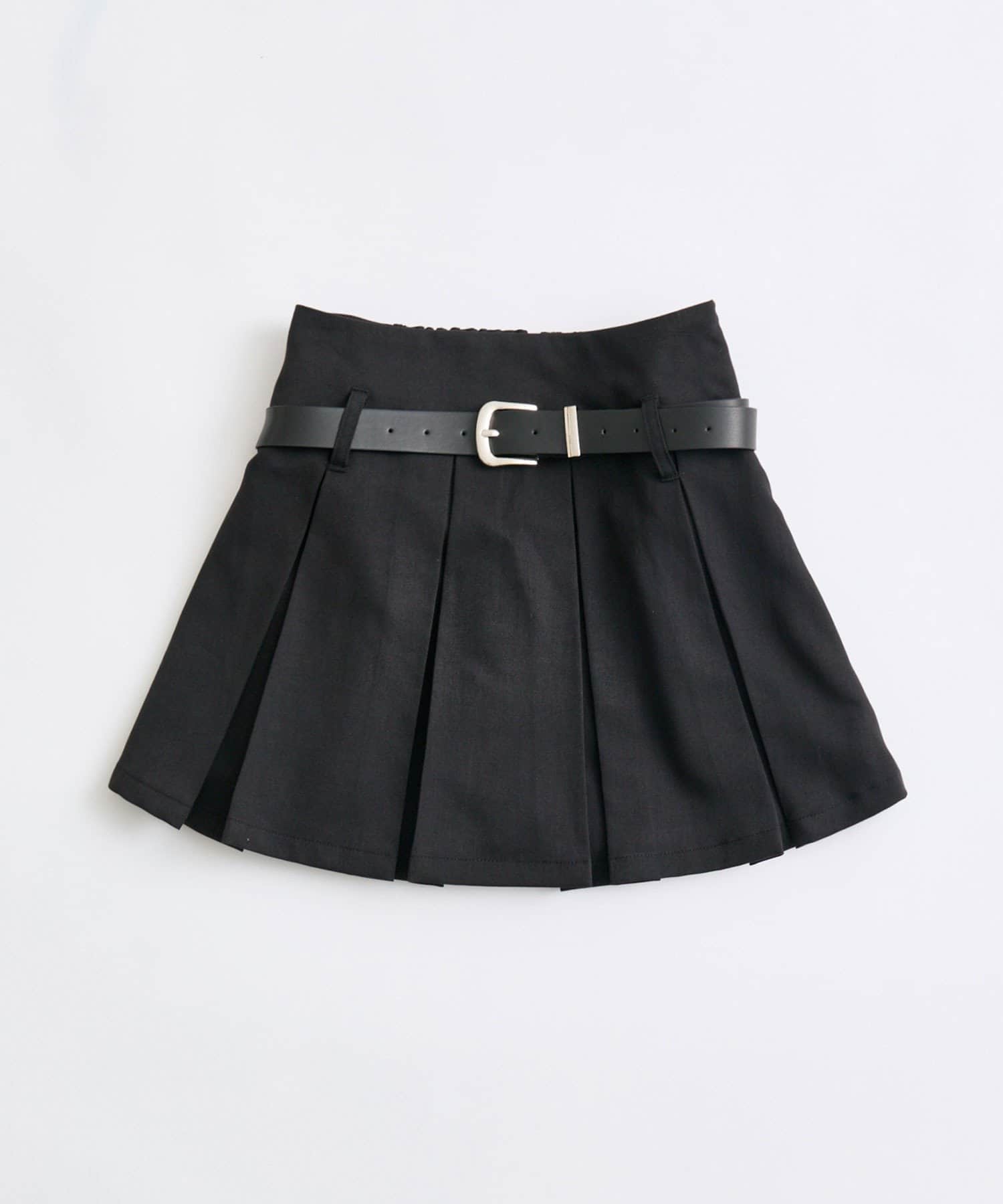 OLIVE des OLIVE(オリーブ デ オリーブ) 合皮ベルト付きプリーツスカート