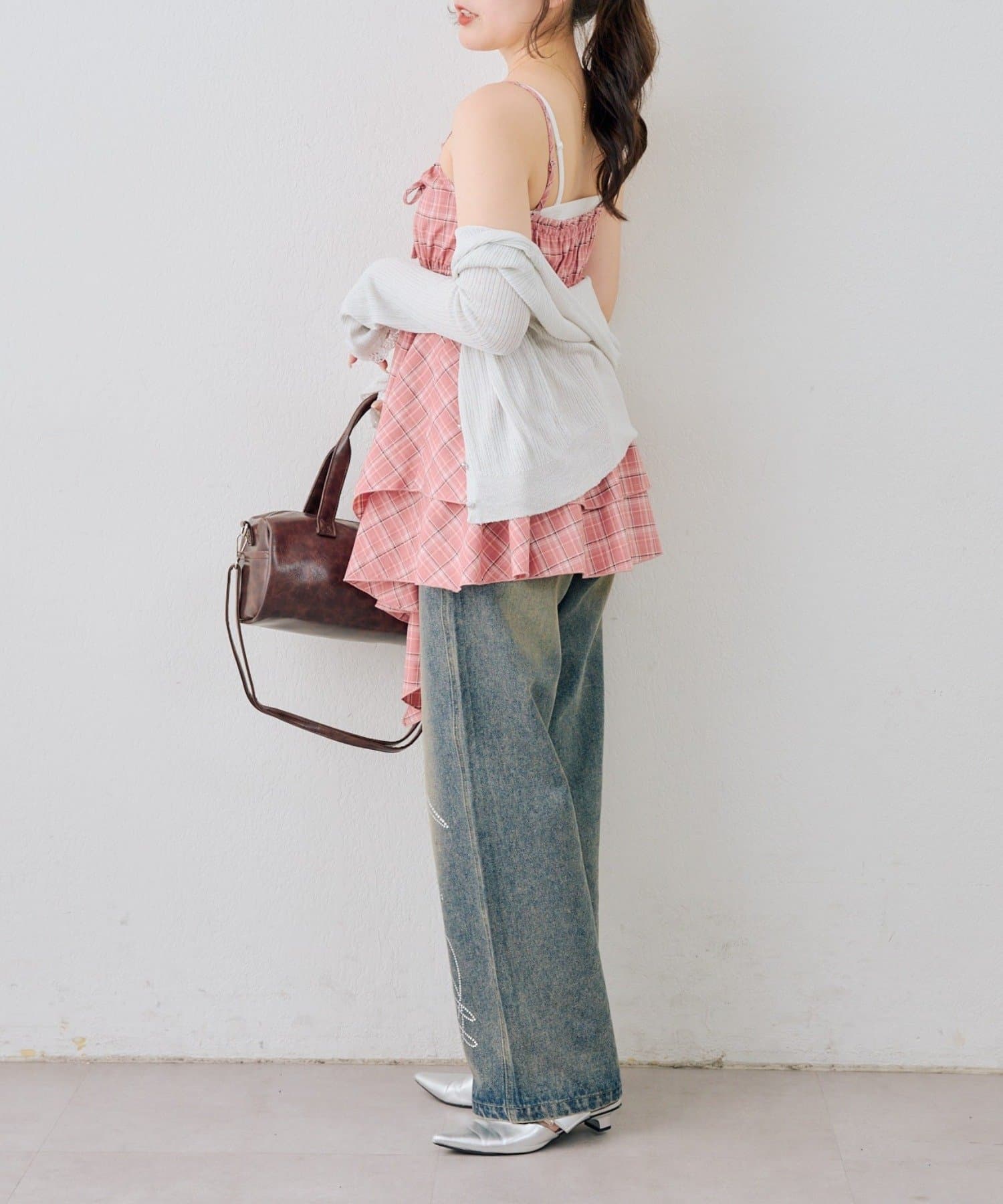 NICE CLAUP / OLIVE des OLIVE OUTLET(ナイスクラップ  / オリーブ デ オリーブ アウトレット) 【continuer】レースアップキャミチュニック