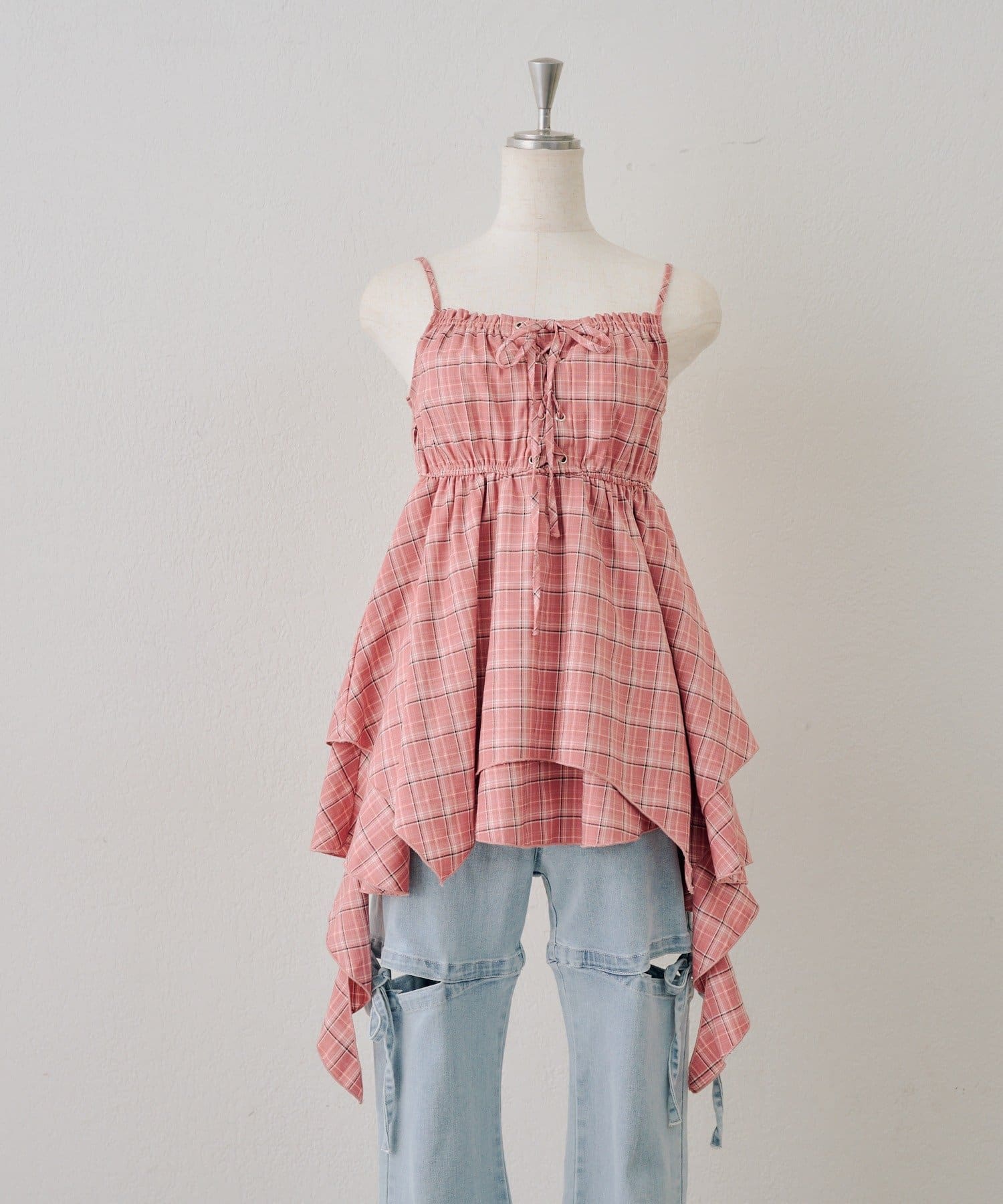 NICE CLAUP / OLIVE des OLIVE OUTLET(ナイスクラップ  / オリーブ デ オリーブ アウトレット) 【continuer】レースアップキャミチュニック