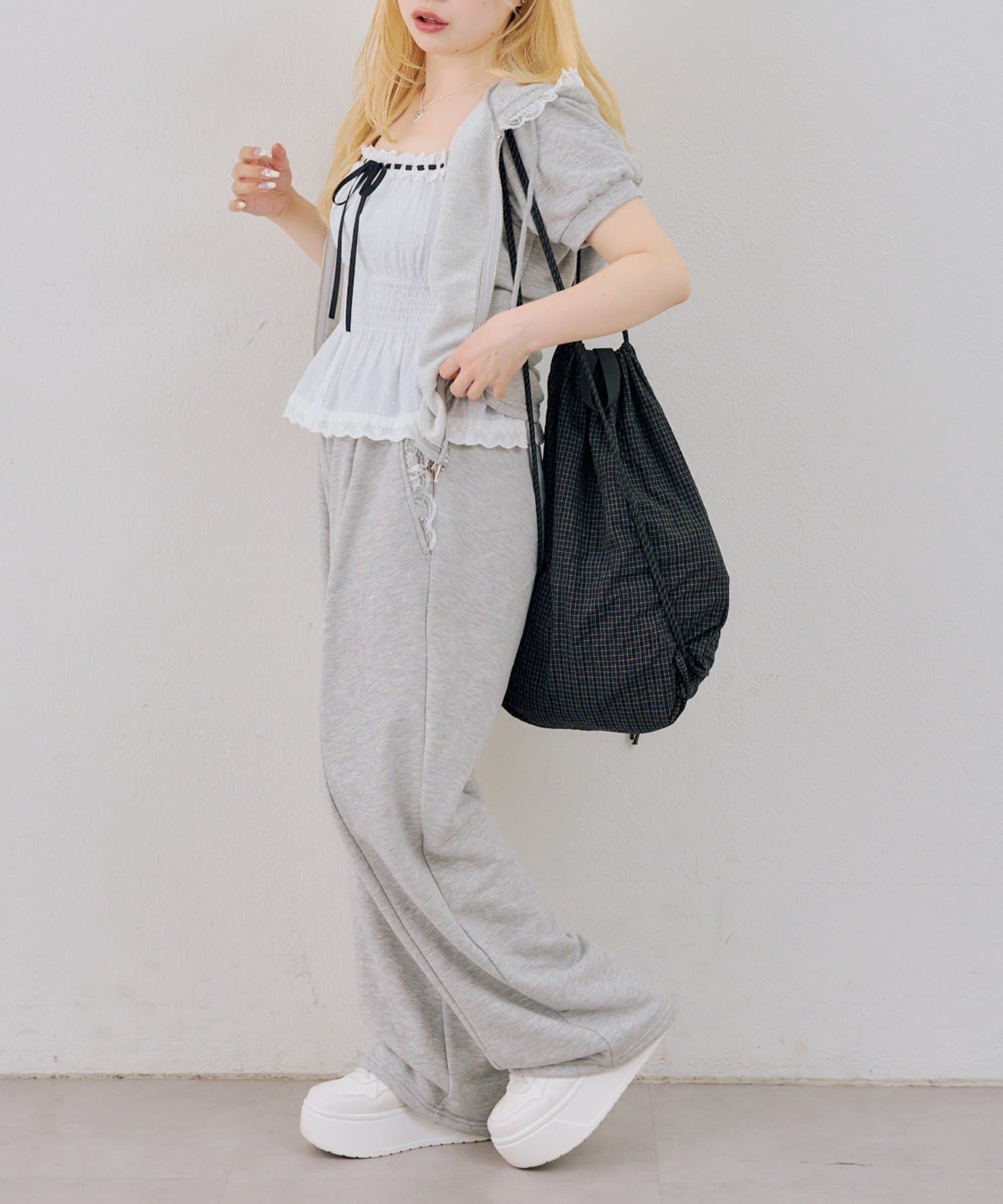 NICE CLAUP / OLIVE des OLIVE OUTLET(ナイスクラップ  / オリーブ デ オリーブ アウトレット) 【continuer】ショートパーカーセットアップ