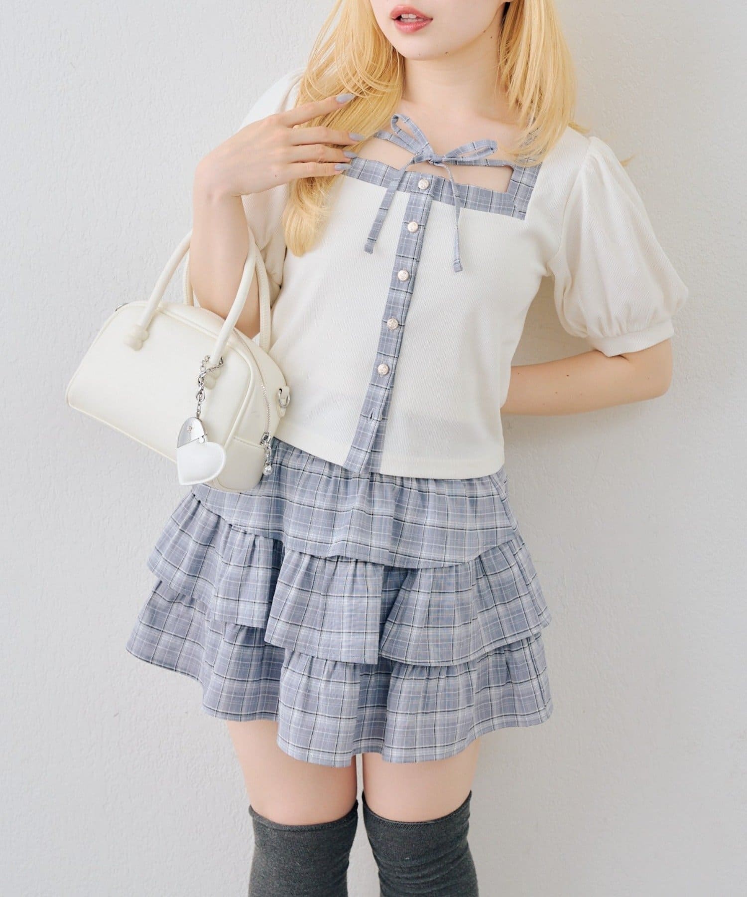 NICE CLAUP / OLIVE des OLIVE OUTLET(ナイスクラップ  / オリーブ デ オリーブ アウトレット) 【ANOTHER BRANCH】スクエアリボンセットアップ