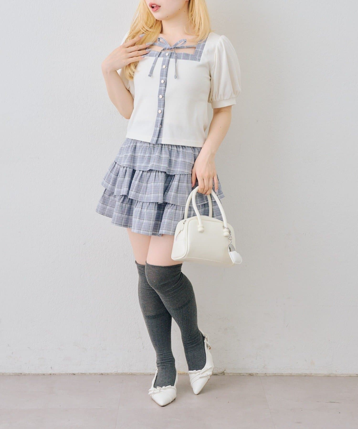 NICE CLAUP / OLIVE des OLIVE OUTLET(ナイスクラップ  / オリーブ デ オリーブ アウトレット) 【ANOTHER BRANCH】スクエアリボンセットアップ