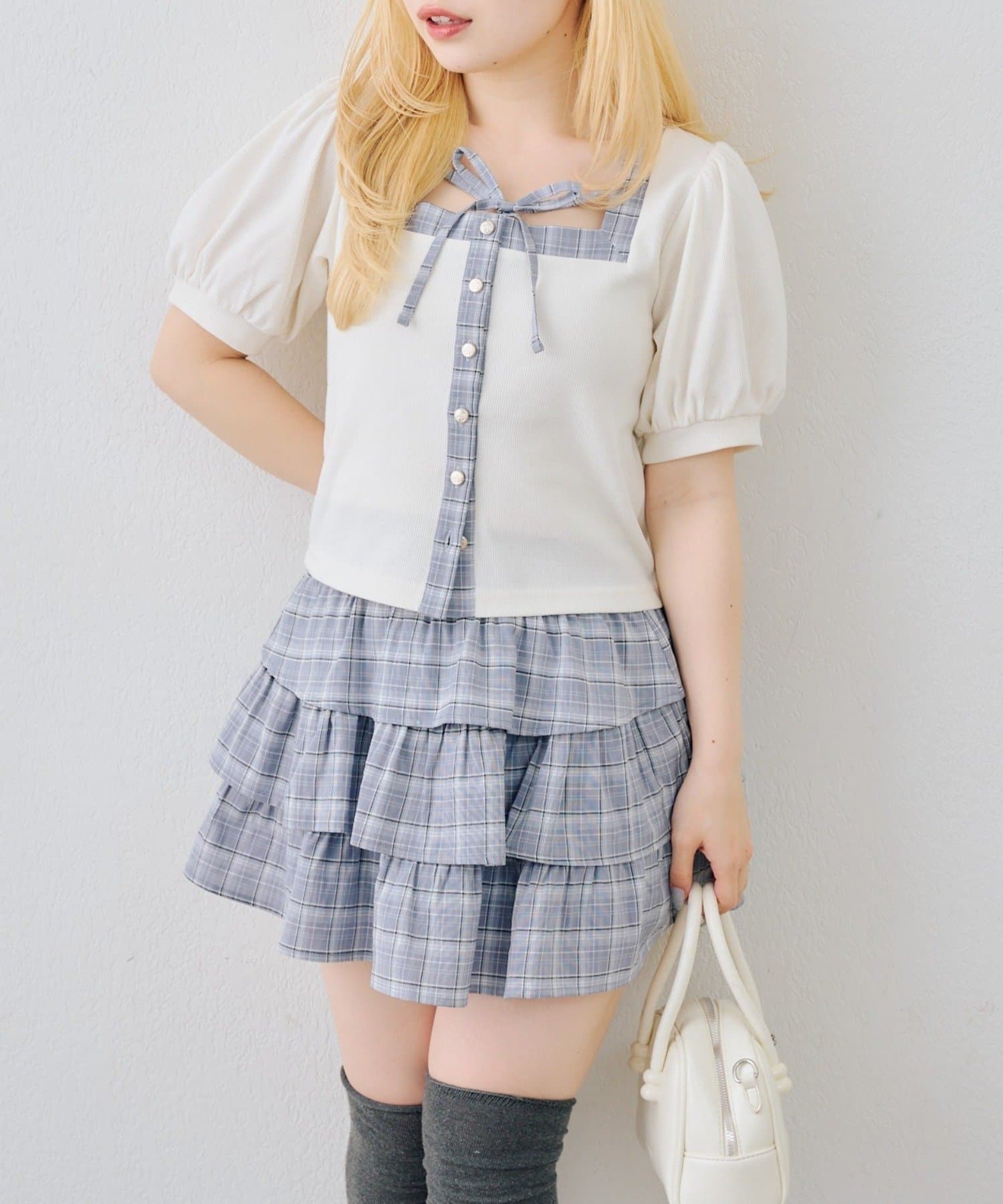 NICE CLAUP / OLIVE des OLIVE OUTLET(ナイスクラップ  / オリーブ デ オリーブ アウトレット) 【ANOTHER BRANCH】スクエアリボンセットアップ